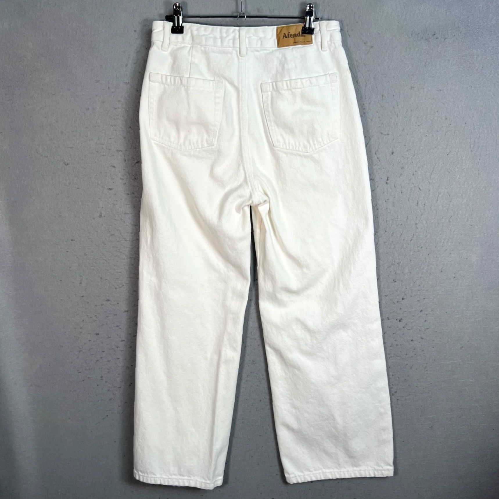 Afends Afends Womens Size 24 Organic Cotton White High-Waist Straight-Leg Jeans Denim Shirt? Size 42" / US 20 - 2 Thumbnail