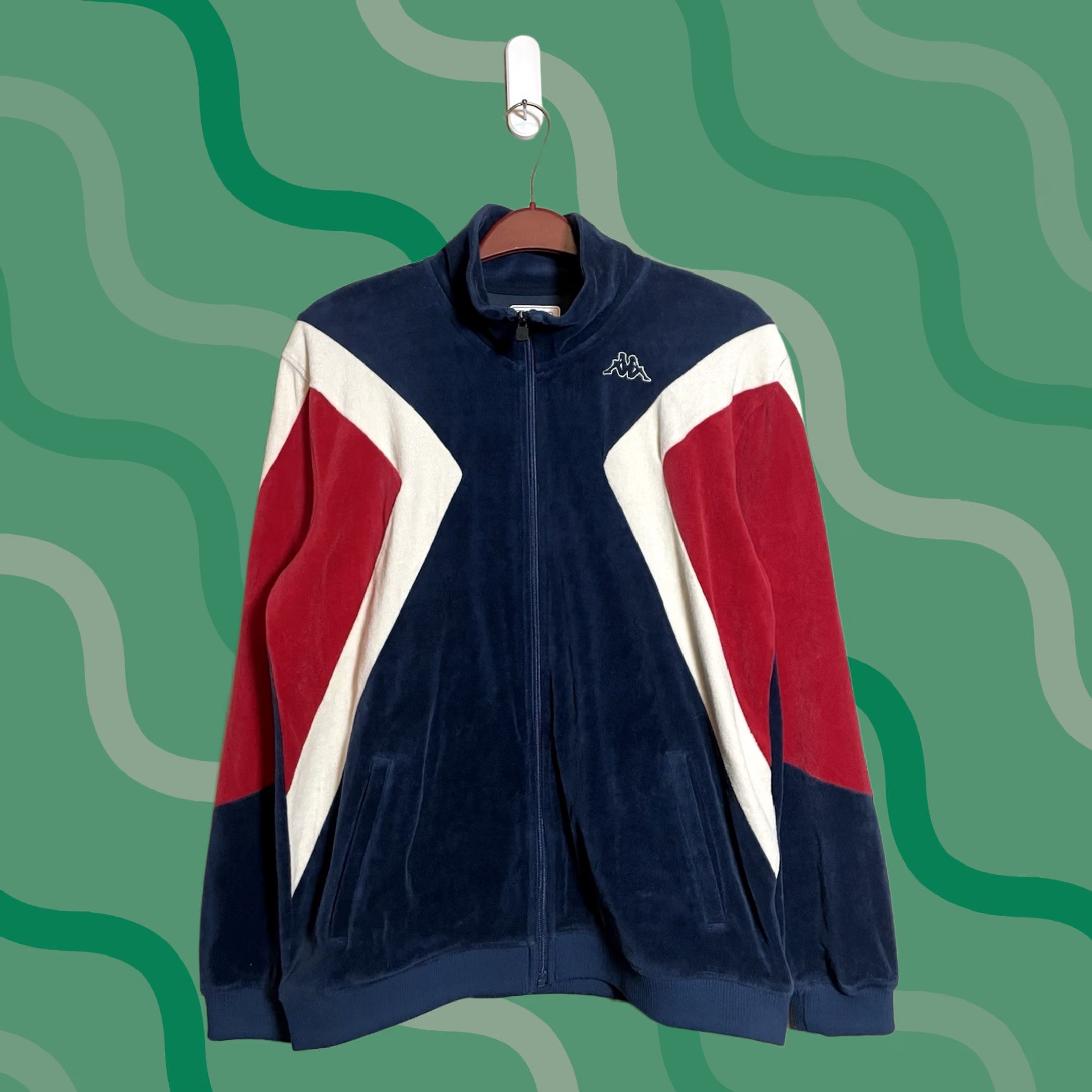 Kappa Kappa Axel Velvet Track Jacket Men’s M Blue Zip Embroidered Pockets Full Zip 80s 90s Style Vintage: No Size US M / EU 48-50 / 2 - 1 Thumbnail