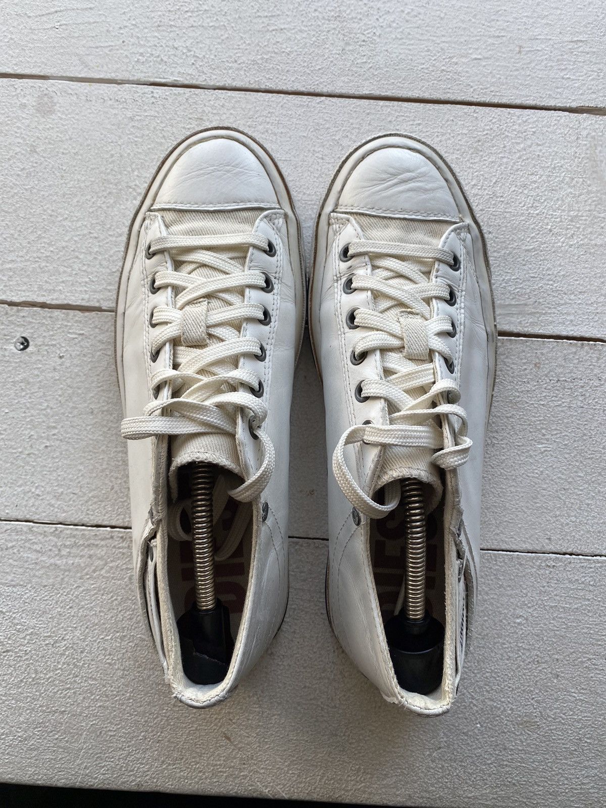 Diesel × Vintage 🔥Diesel Avant Garde White Leather Punk Sneakers 9/40 size Size US 9 / EU 42 - 9 Thumbnail