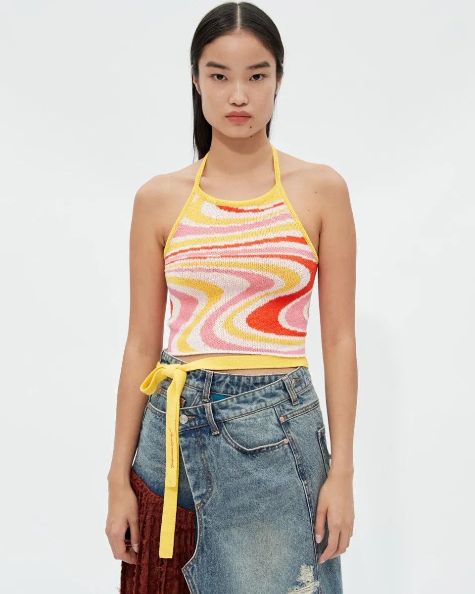 Andersson Bell o1mle1224 Summer Halter Knit Top in Multicolor Size L / US 10 / IT 46 - 3 Thumbnail
