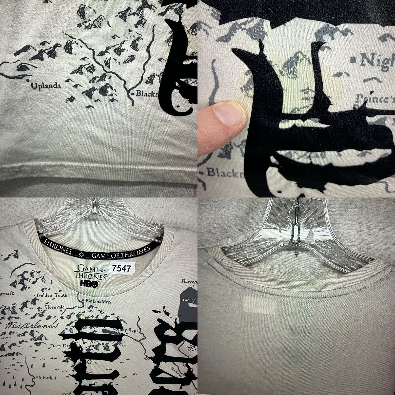 Vintage Vintage HBO Game of Thrones T-Shirt Adult Medium Map of The North Remembers Cotton Graphic Tee Men Size US M / EU 48-50 / 2 - 8 Thumbnail