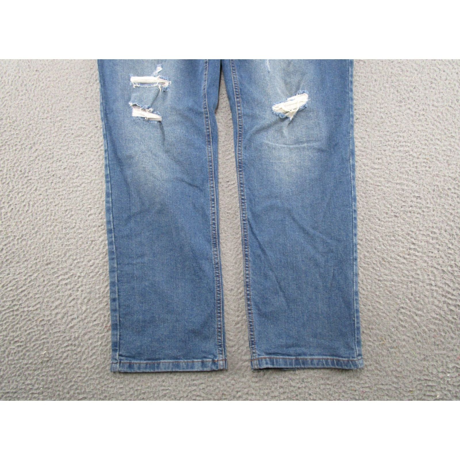 Ring Of Fire Ring Of Fire Jeans Men's Straight Taper Blue Stretch Denim Size 36x30 Distressed Size US 36 / EU 52 - 2 Thumbnail