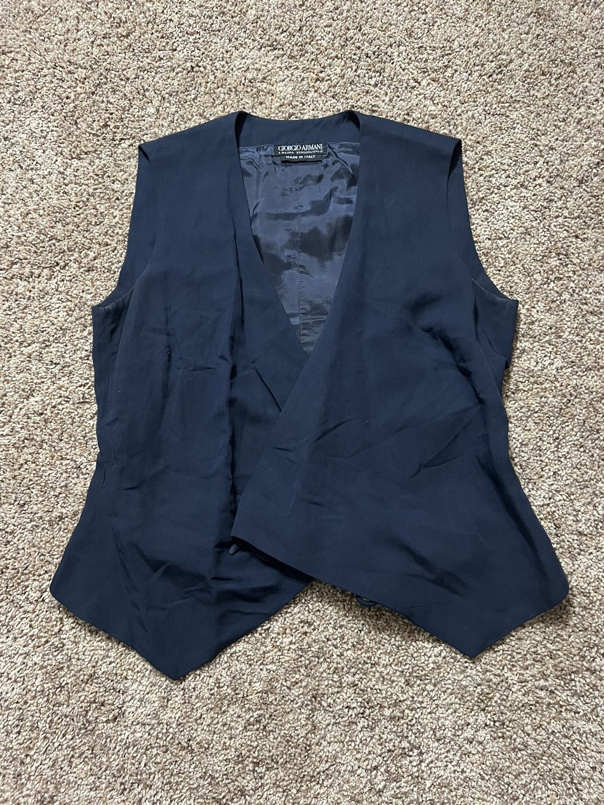 Giorgio Armani Giorgio Armani Linen Vest – Navy – Women’s Size S / US 4 / IT 40 - 1 Thumbnail