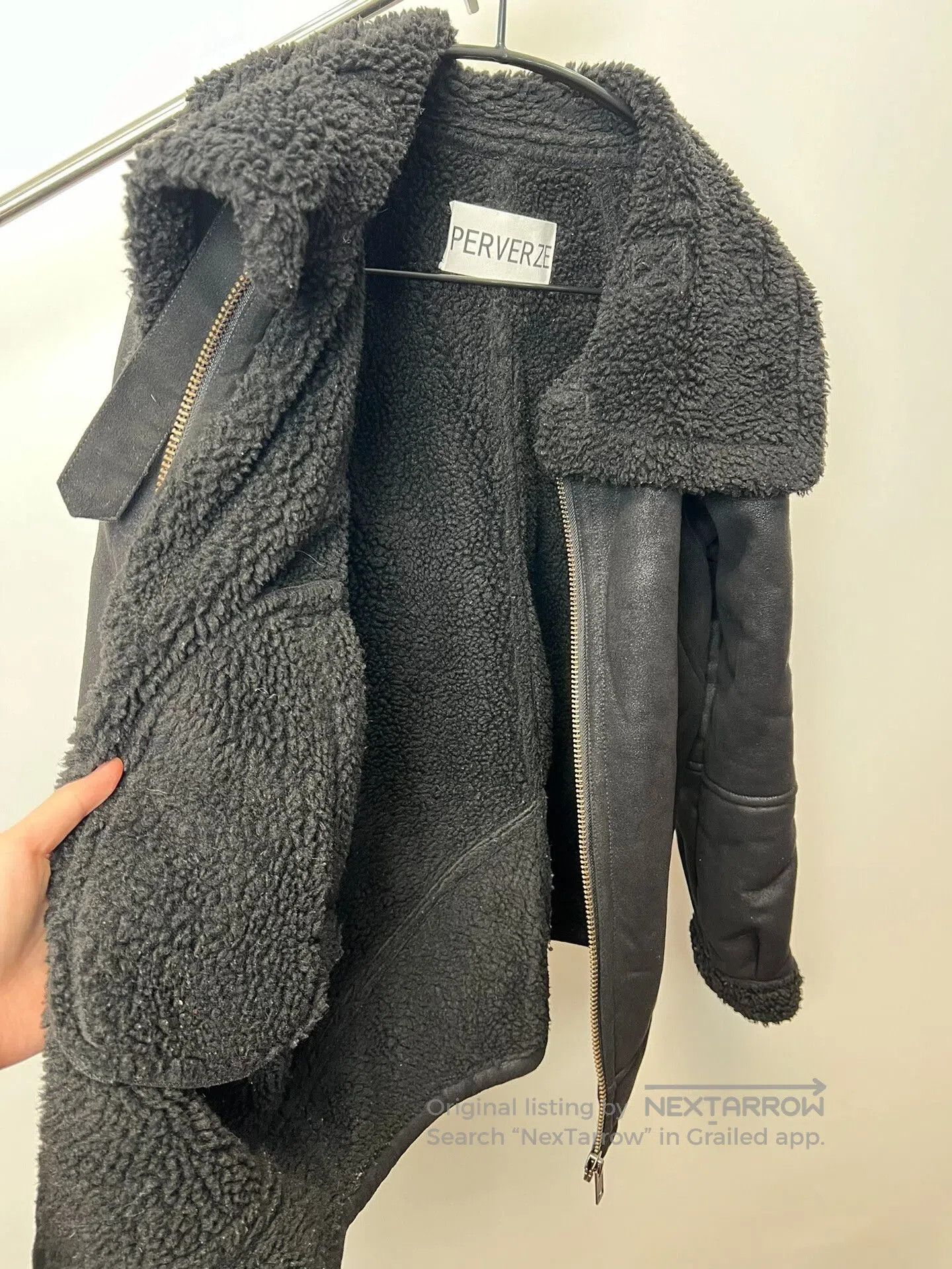 Pervert PERVERZE Faux Suede Lined Jacket. Size US L / EU 52-54 / 3 - 8 Thumbnail