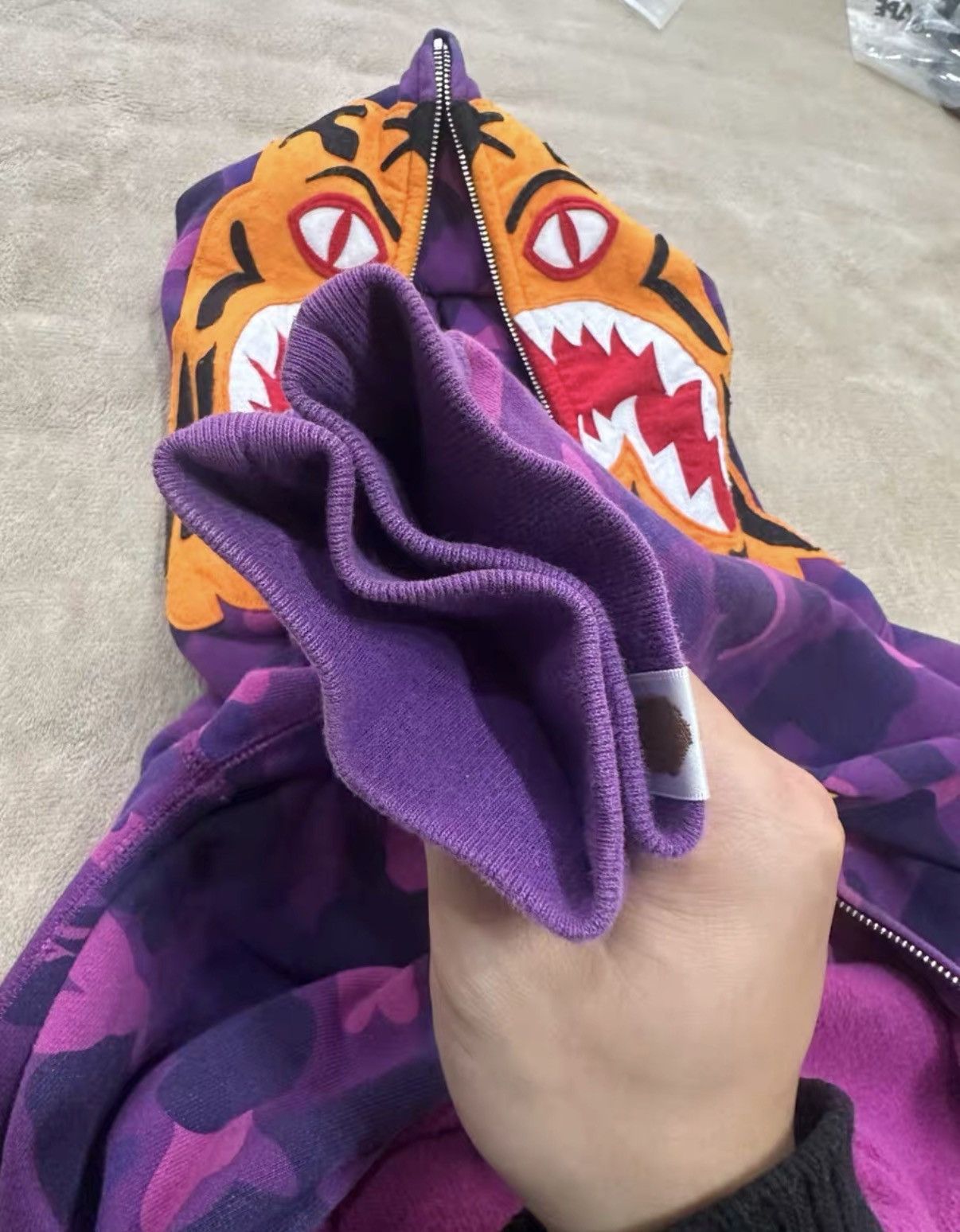 Bape BAPE Purple Camo Tiger Shark Jacket K5 Size US L / EU 52-54 / 3 - 8 Thumbnail
