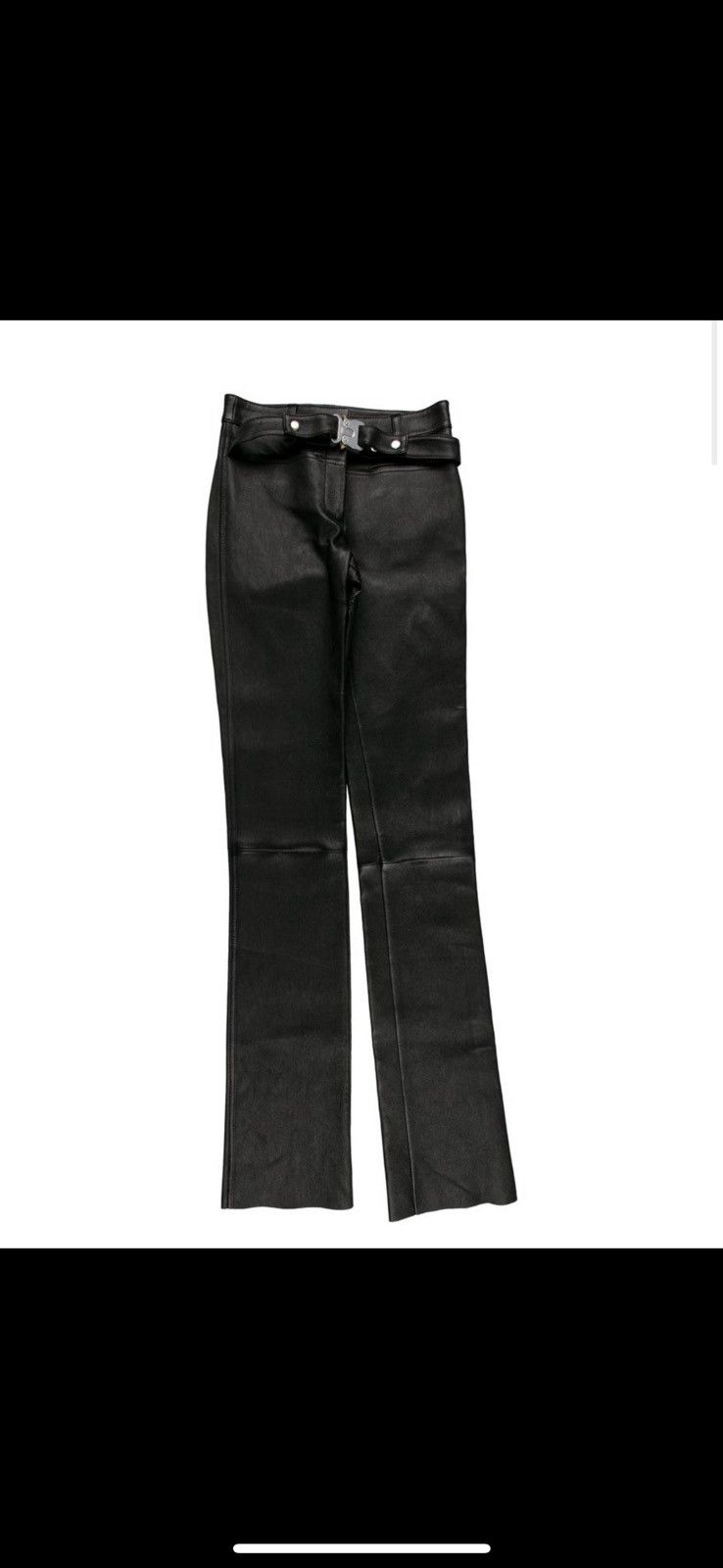 1017 ALYX 9SM Black ALYX Straight Leg Leather Pants Size 24" / US 00 / IT 34 - 1 Thumbnail
