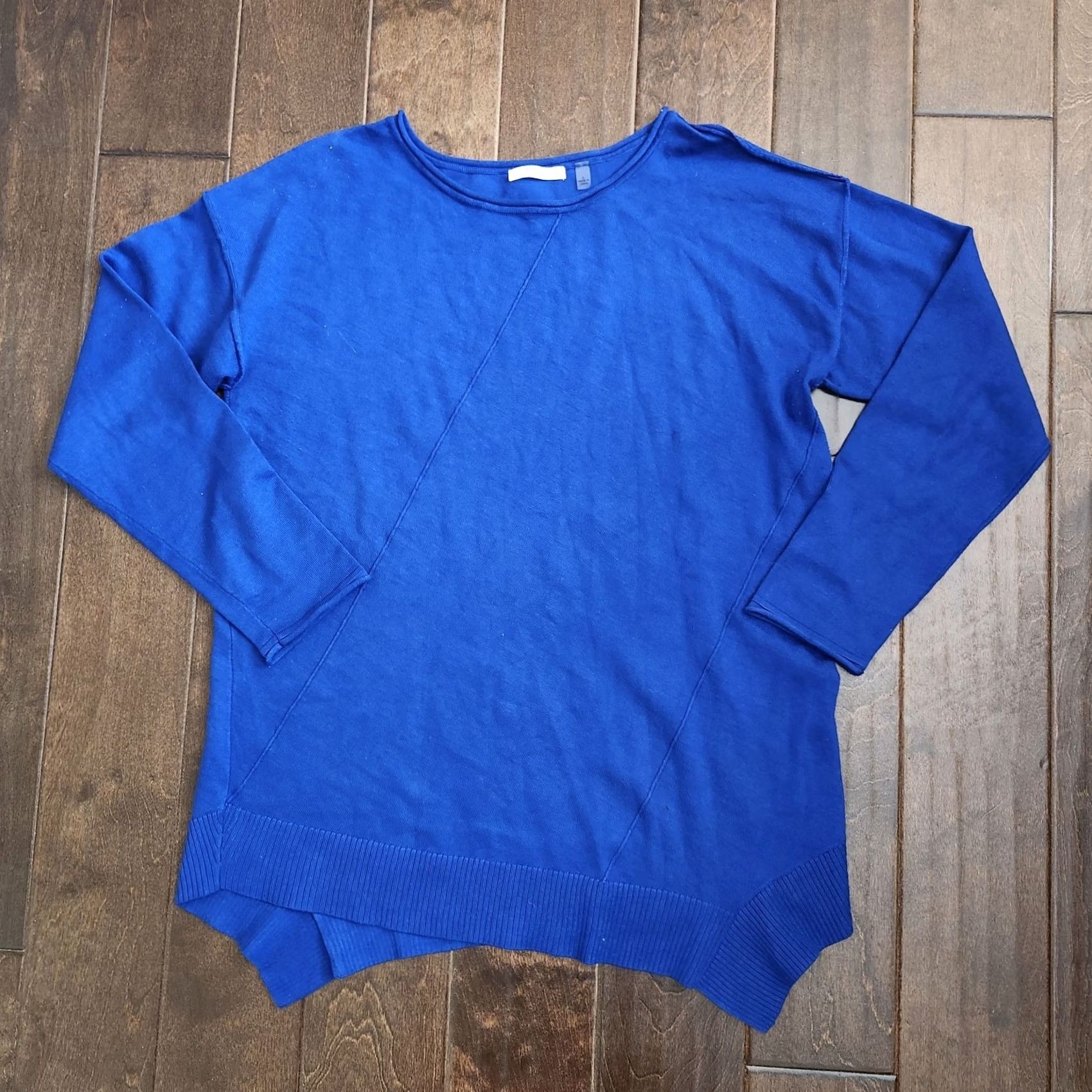 Vintage 89th + Madison Blue Knit Long Sleeve Pullover Sweatshirt Women's Large Crew Neck Bohemian Outdoor Casual Travel Sweater Size L / US 10 / IT 46 - 2 Thumbnail