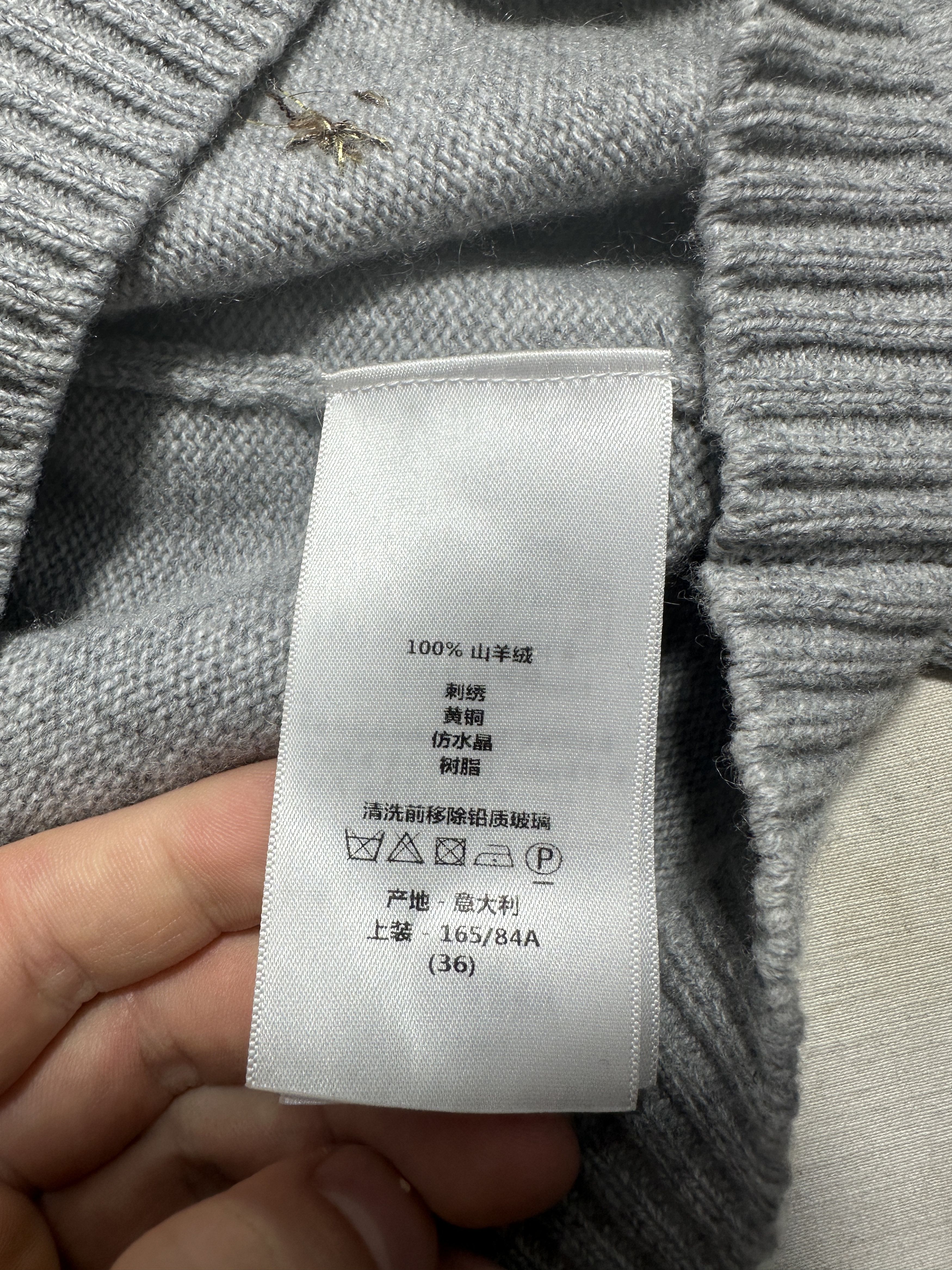 Dior Christian Dior Gray Cashmere L'Étoile Star Embroid Size 36 Size XS / US 0-2 / IT 36-38 - 14 Thumbnail