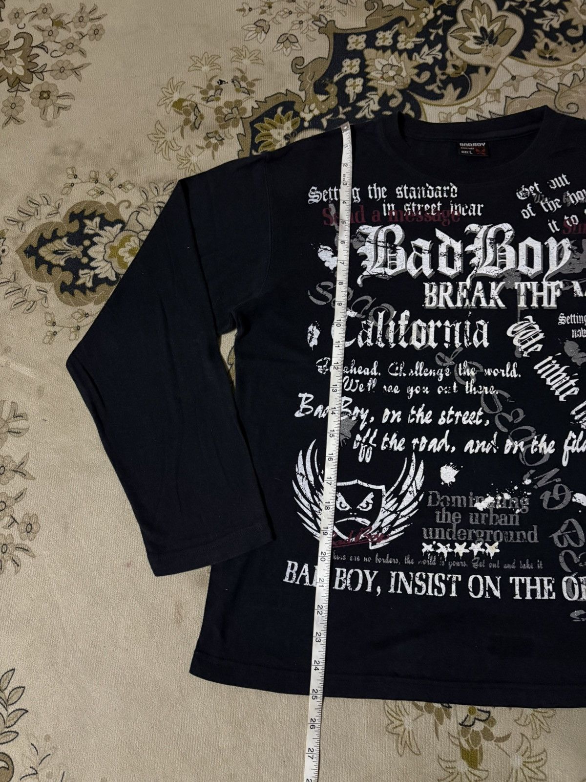 Vintage BAD BOY Poem Design Style T-Shirt Size US L / EU 52-54 / 3 - 11 Thumbnail