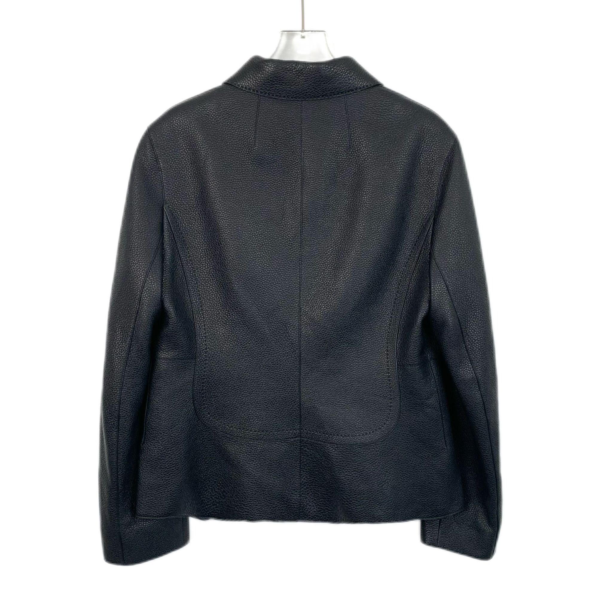 Hermes Hermès Paris Womens Deerskin Jacket Size 42 Black Leather Co Size M / US 6-8 / IT 42-44 - 2 Thumbnail