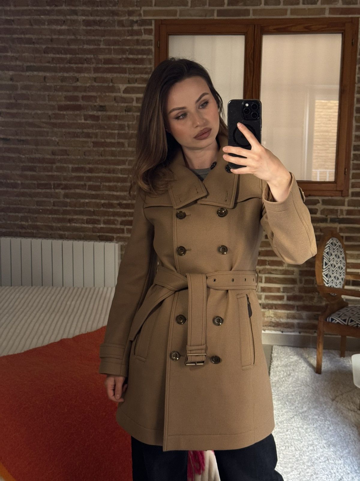 Burberry Burberry Wool Cashmere Belted Coat Beige Size S / US 4 / IT 40 - 7 Thumbnail