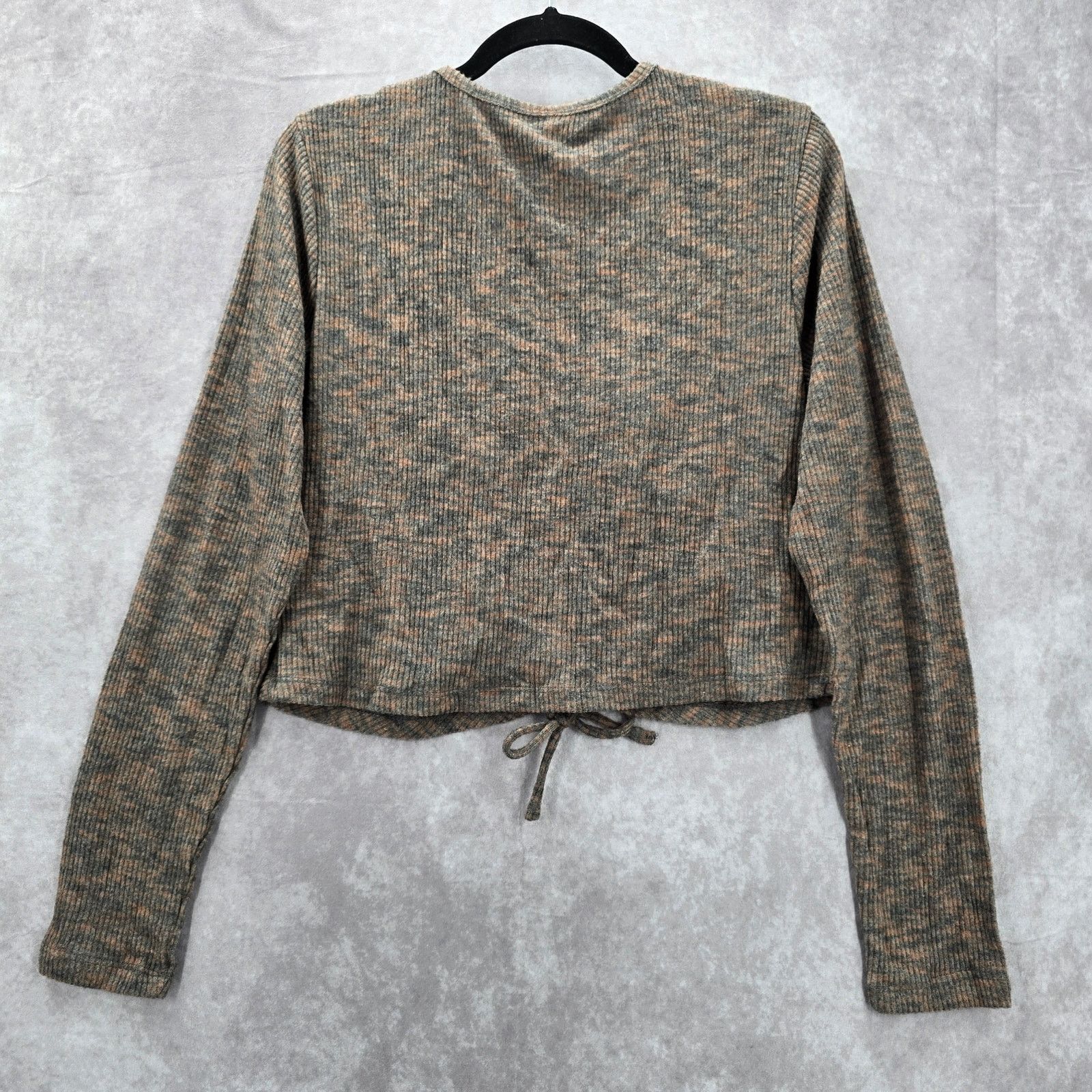 Other Wild Fable Brown Knit Crop Split Cozy Top NWT Extra Large Size XL / US 12-14 / IT 48-50 - 7 Thumbnail