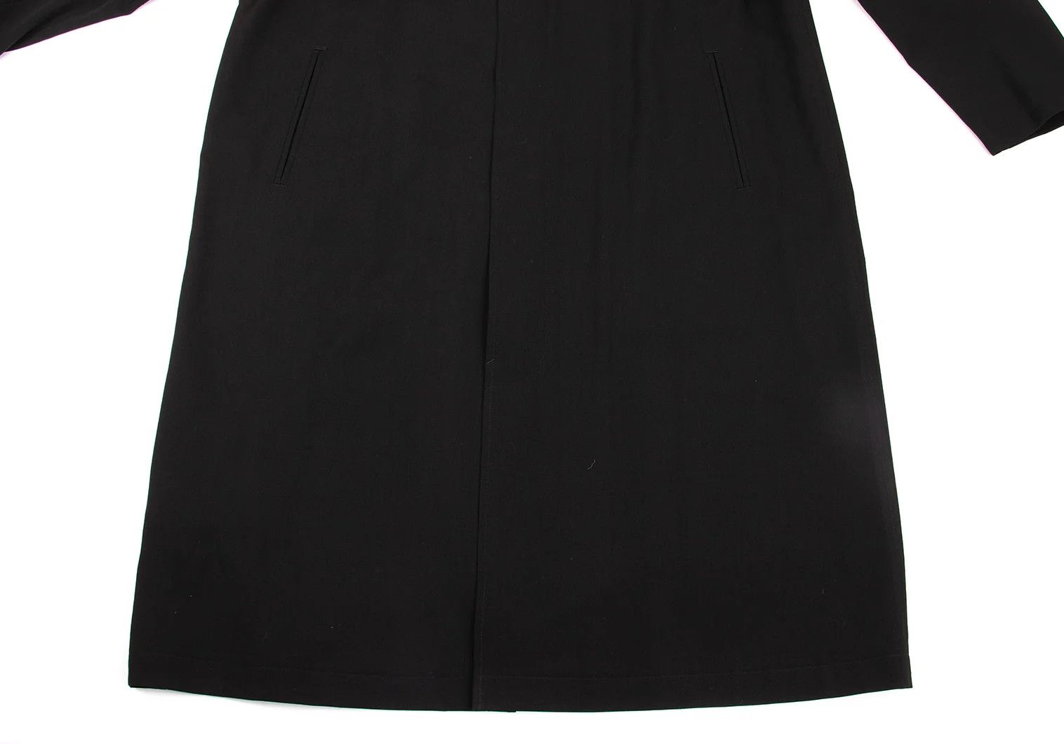 Yohji Yamamoto Yohji Yamamoto Black Wool Gabardine Long Coat Size US L / EU 52-54 / 3 - 8 Thumbnail