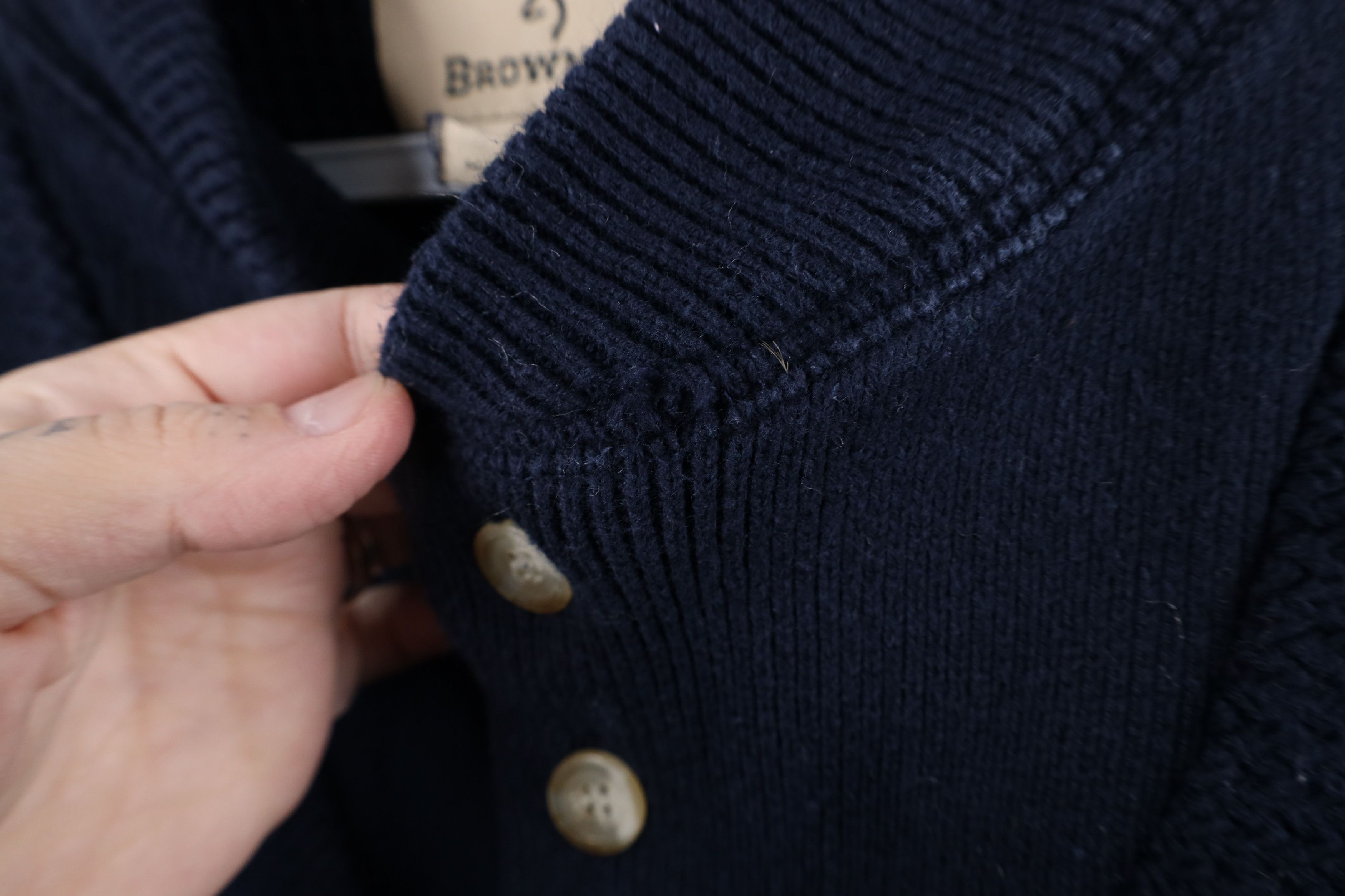 Vintage Vintage 90s Streetwear Ribbed Knit Henley Sweater Blue Size US M / EU 48-50 / 2 - 6 Thumbnail