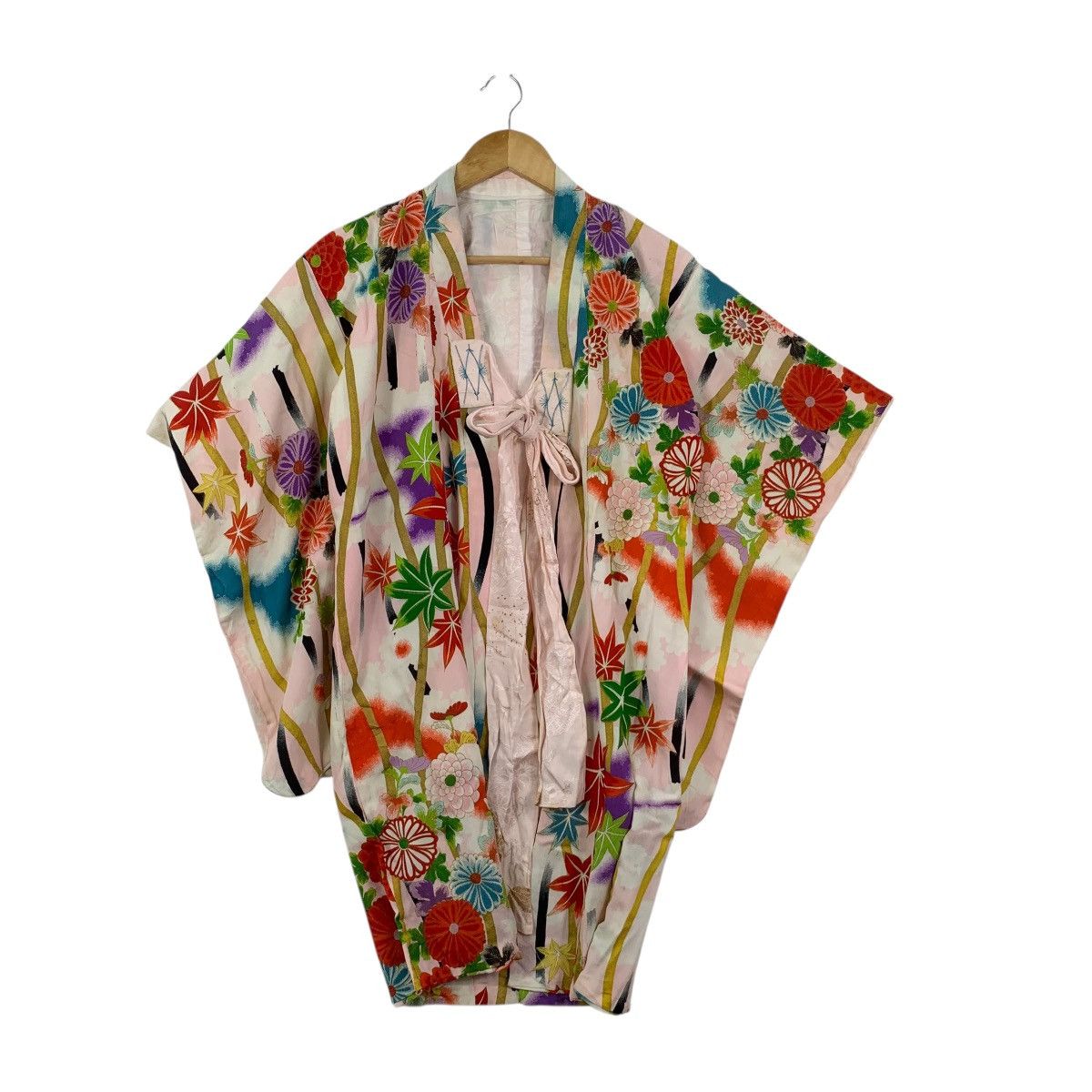 Vintage Vintage 70s KIMONO JAPAN FLORAL Flower AOP Sukajan Coat Size XXL / US 16-18 / IT 52-54 - 3 Thumbnail