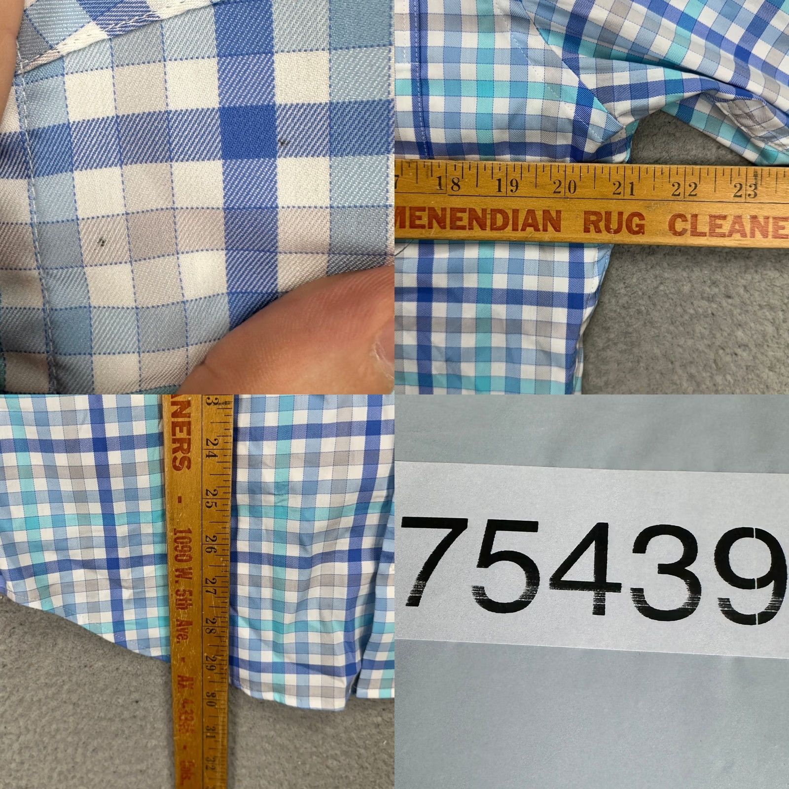 Peter Millar Peter Millar Mens Shirt Small Blue Tan Plaid Stretch Button Down Nylon Blend Size US S / EU 44-46 / 1 - 8 Thumbnail