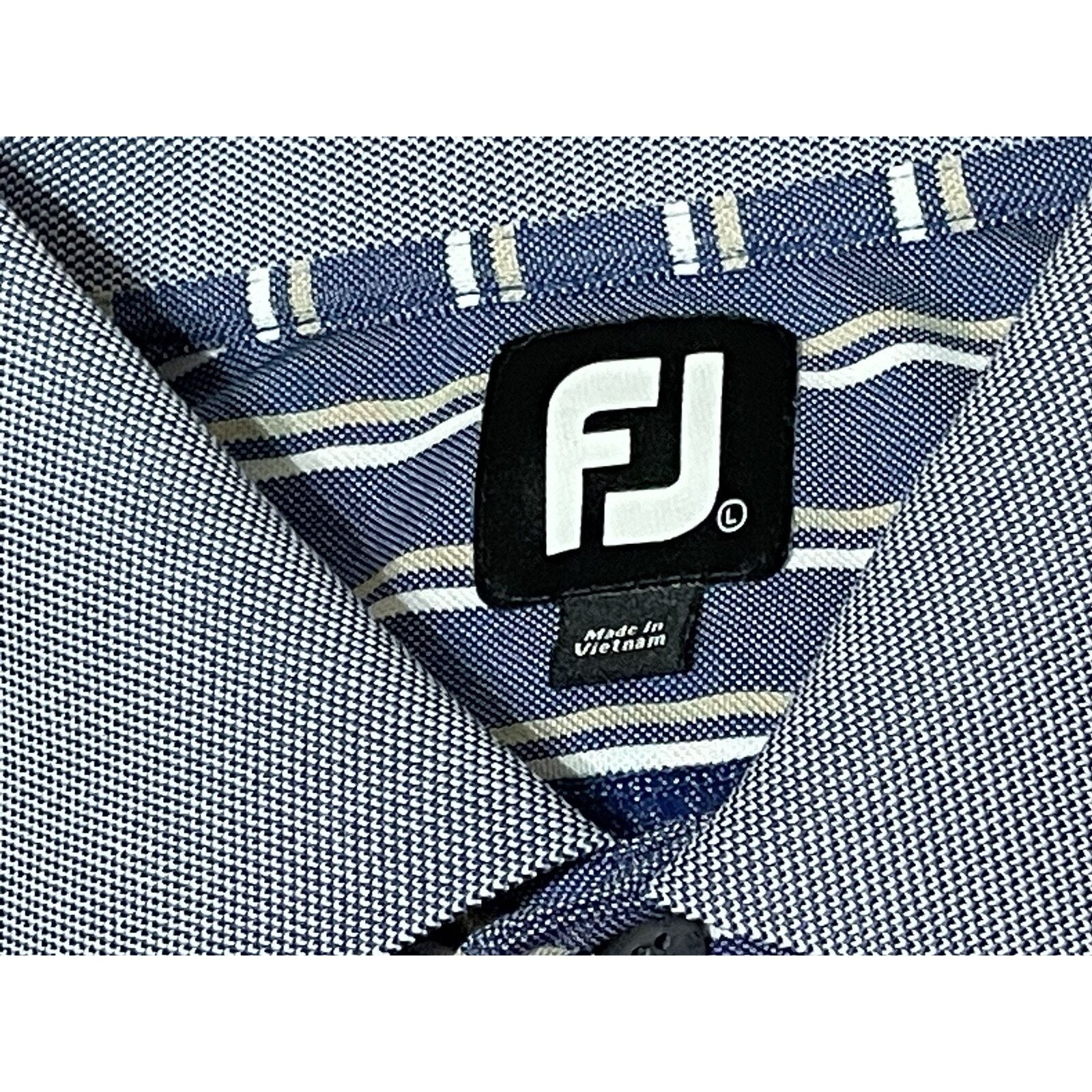 Footjoy FootJoy ProDry Golf Polo Shirt Mens Large Blue White Striped Size US L / EU 52-54 / 3 - 4 Thumbnail