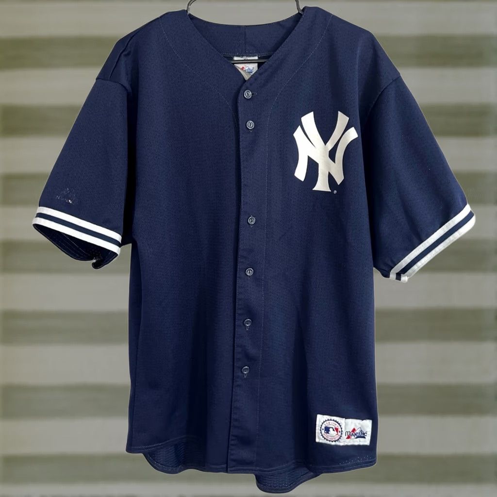 Vintage VINTAGE Majestic New York Yankees Jersey Jason Giambi Men LARGE Blue T-Shirt XL? Size US L / EU 52-54 / 3 - 1 Thumbnail