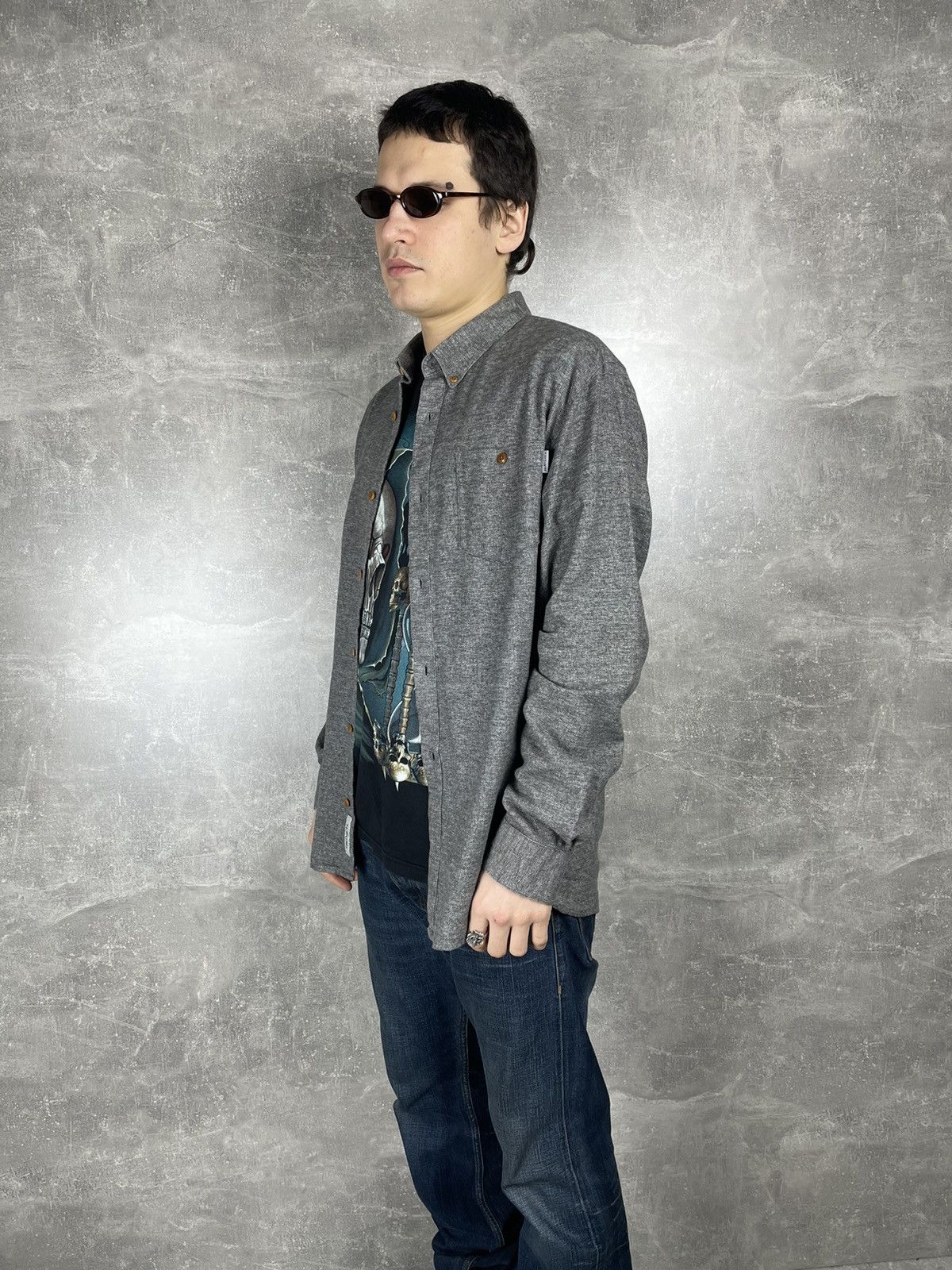 Carhartt Wip × Flannel Carhartt WIP Grey Flannel Workwear Skateboarding Shirt Size US XL / EU 56 / 4 - 6 Thumbnail