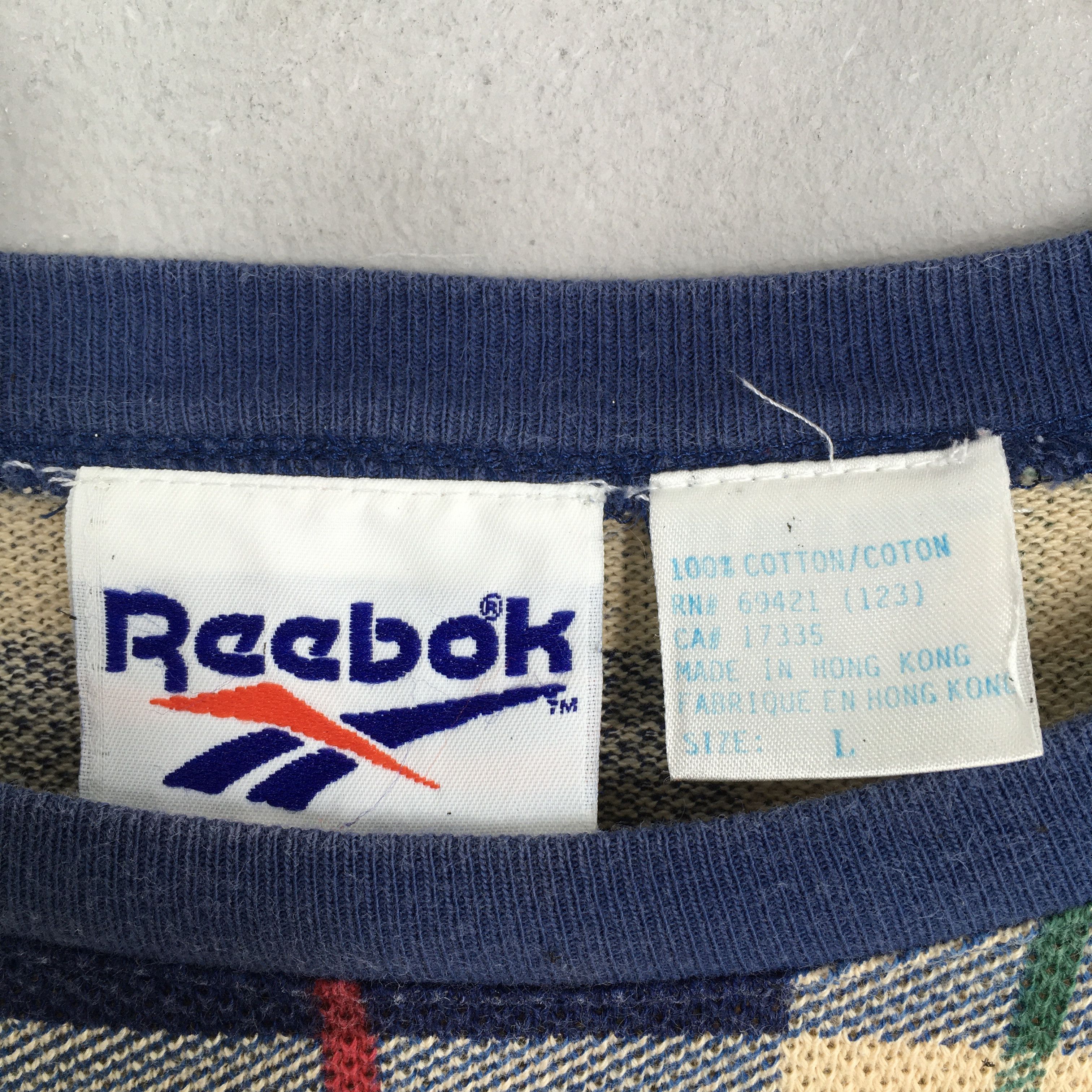 Reebok × Vintage Vintage 90's Reebok Plaid Checkered Blue T shirt Large Size US L / EU 52-54 / 3 - 3 Thumbnail