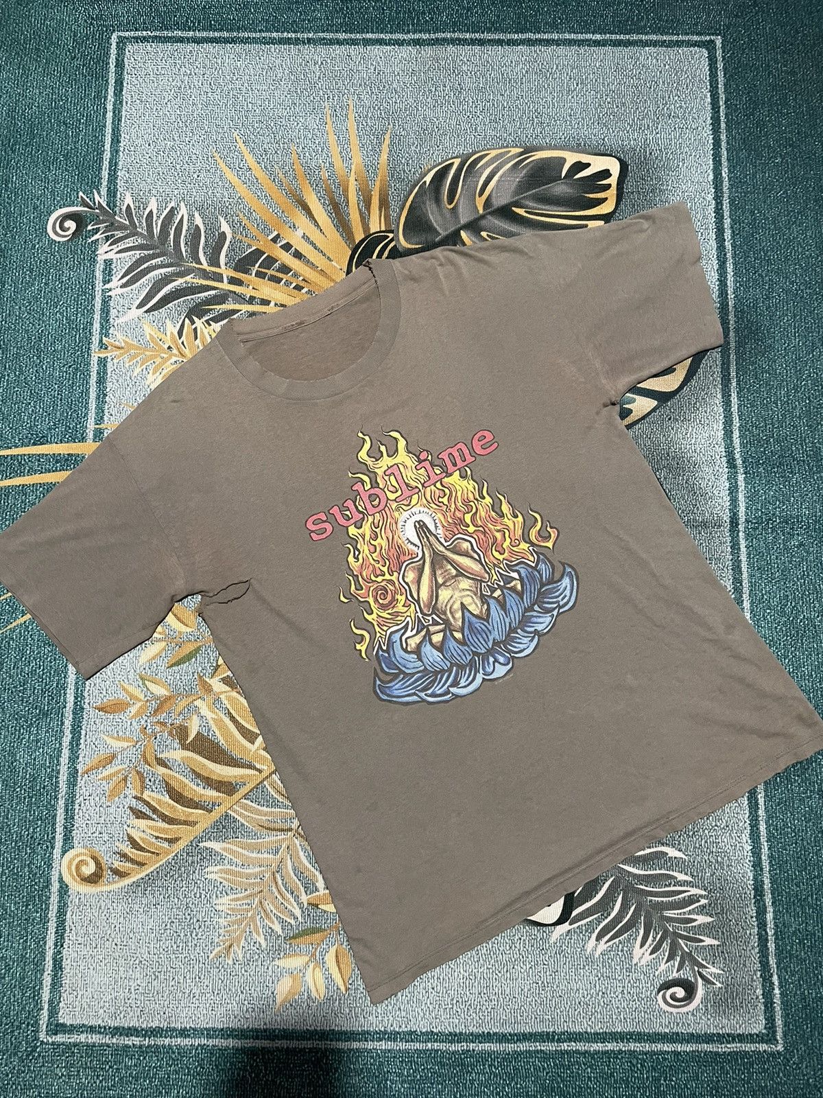 image of Made In USA x Vintage Sublime 1997’S Flaming Lotus in Brown, Men's (Size XL)