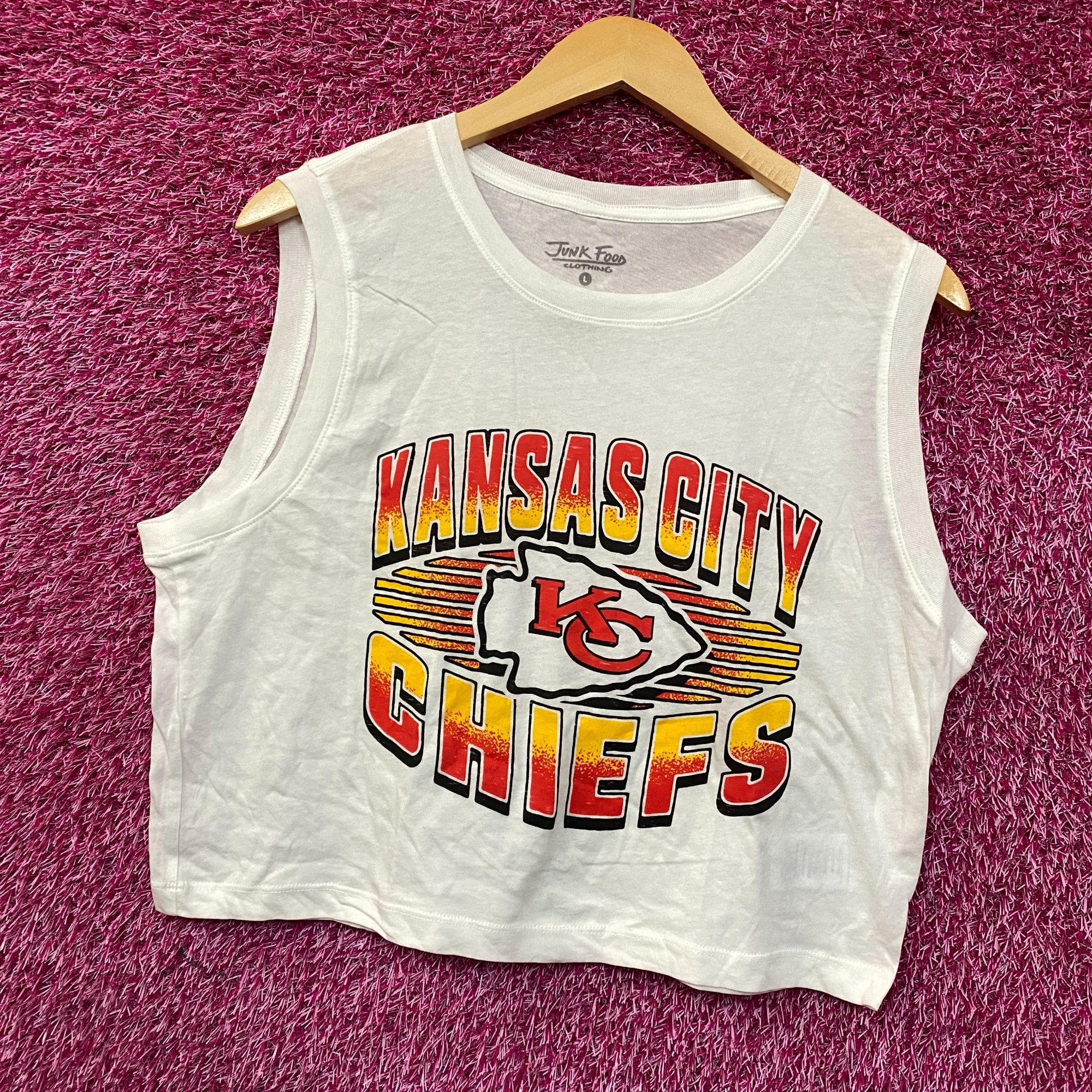 Junk Food Junk Food NFL Kansas City Chiefs Sleeveless Cropped T-Shirt Size L / US 10 / IT 46 - 3 Thumbnail