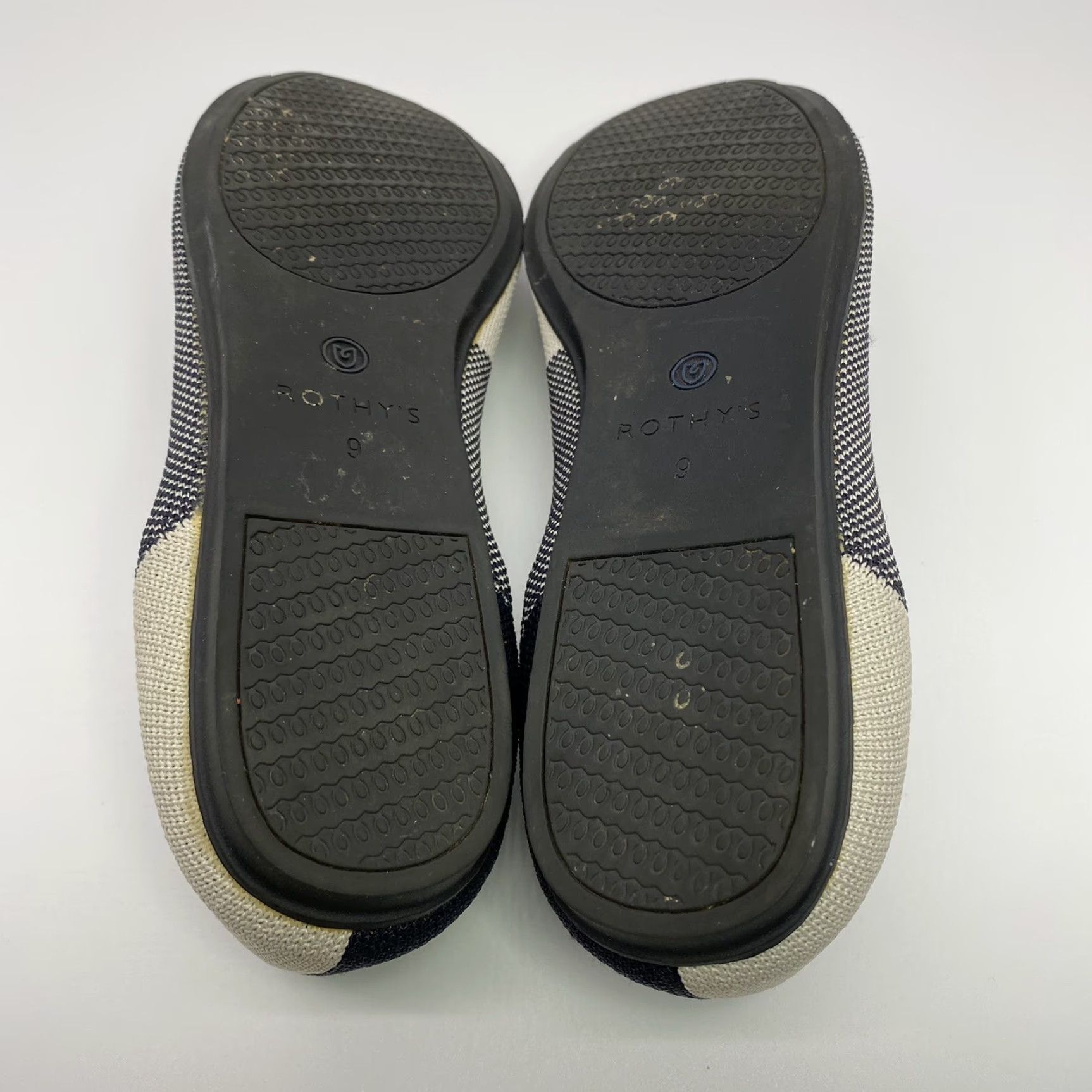 Rothy's ROTHY'S The Flat Round Toe Slip-On Ballet Flat Plaid Black/Cream Women 9 UK 40 EU 7 AU Cap Toe Recycled Material Vintage? No Size US 6.5 / IT 36.5 - 7 Thumbnail
