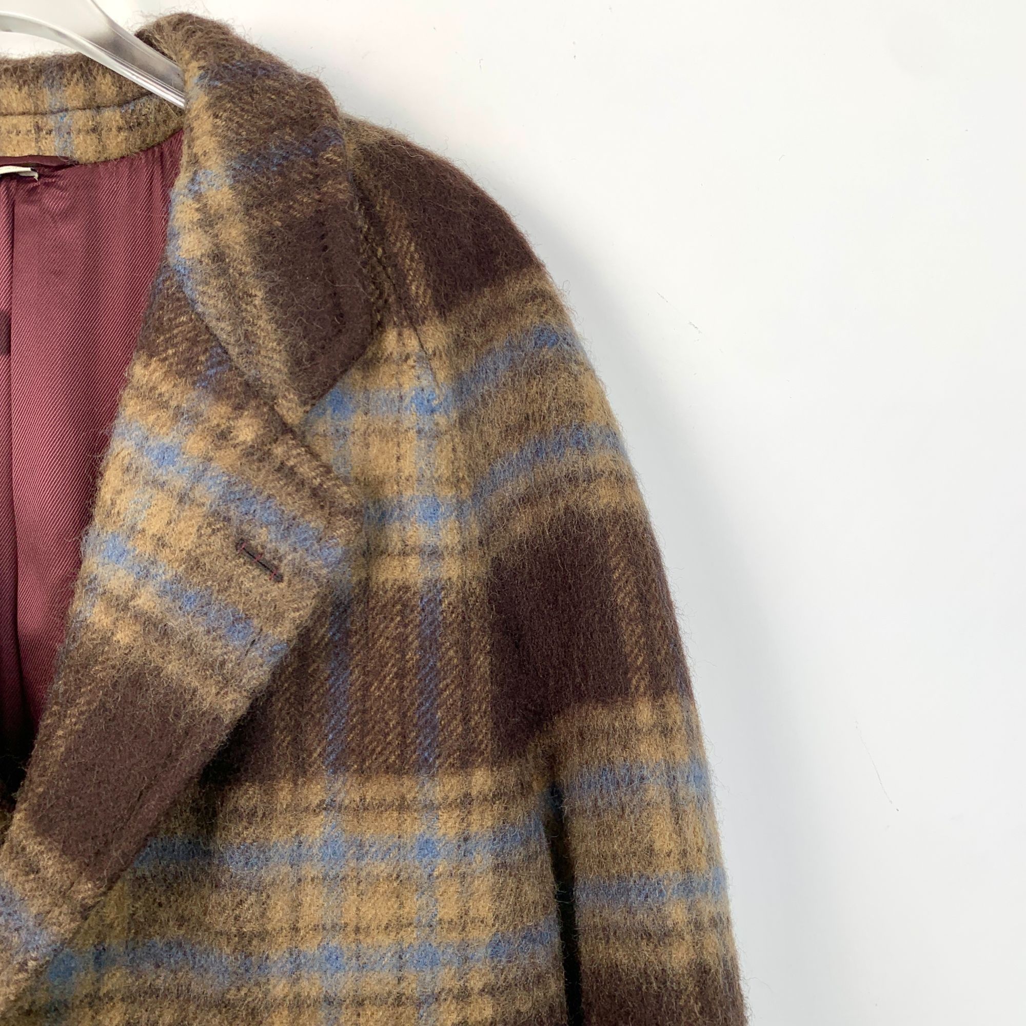Gucci Gucci Brown & Blue Checked Wool Single-Breasted Coat With La Size XL / US 12-14 / IT 48-50 - 7 Thumbnail