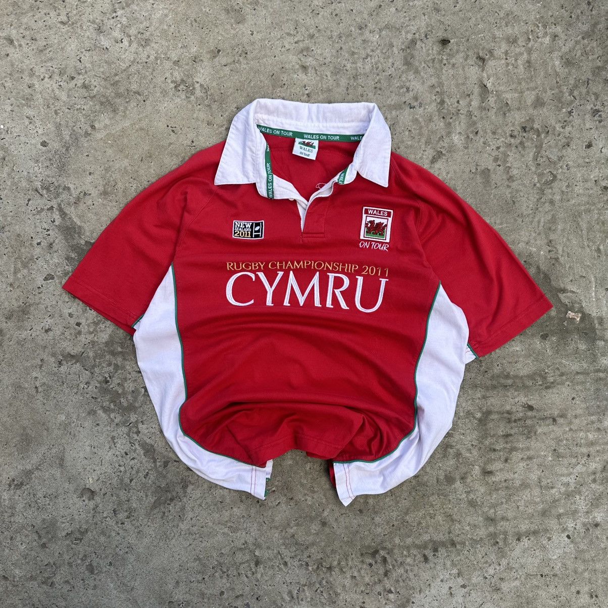 20471120 Vintage Rugby Championship 2011 Cymru 🏴󠁧󠁢󠁷󠁬󠁳󠁿 Polo T-shirts Size US L / EU 52-54 / 3 - 1 Thumbnail