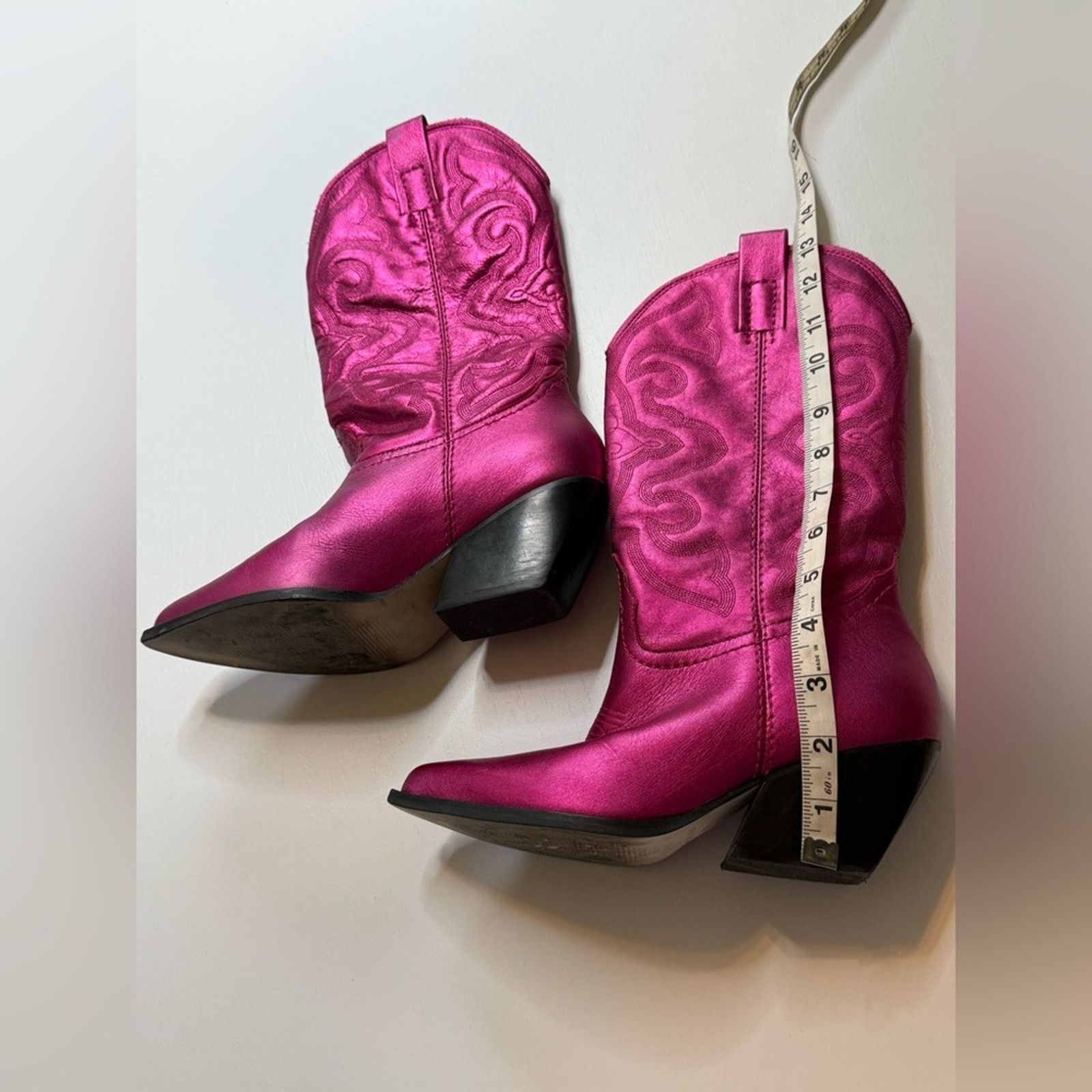 Steve Madden West Pink Metallic Cowgirl Boots Size US 6 / IT 36 - 5 Thumbnail
