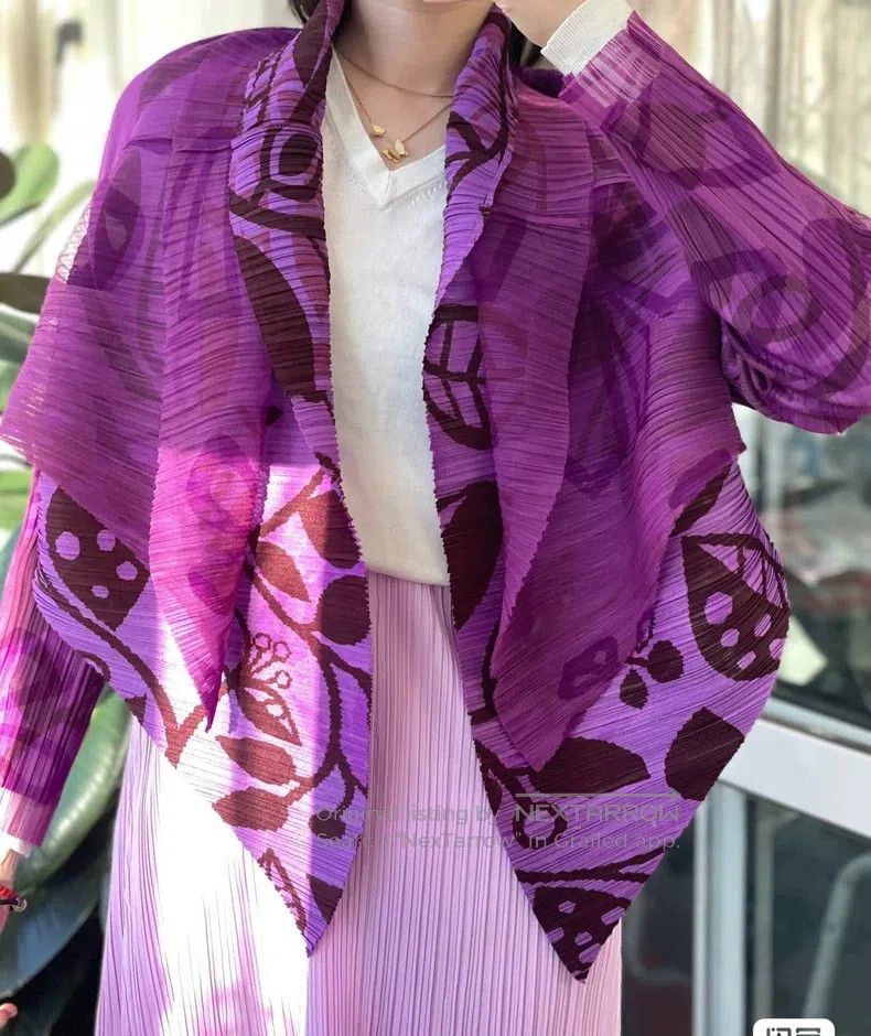 Issey Miyake Issey Miyake Pink Purple Floral Top Size M / US 6-8 / IT 42-44 - 4 Thumbnail