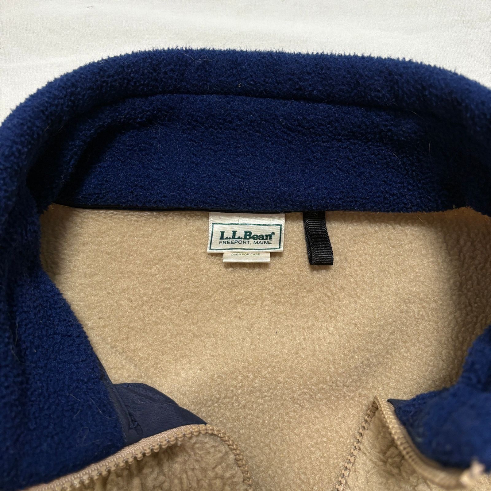 L.L. Bean VTG 90's LL Bean Sherpa Fleece Full Zip Jacket Cream L Size US L / EU 52-54 / 3 - 4 Thumbnail
