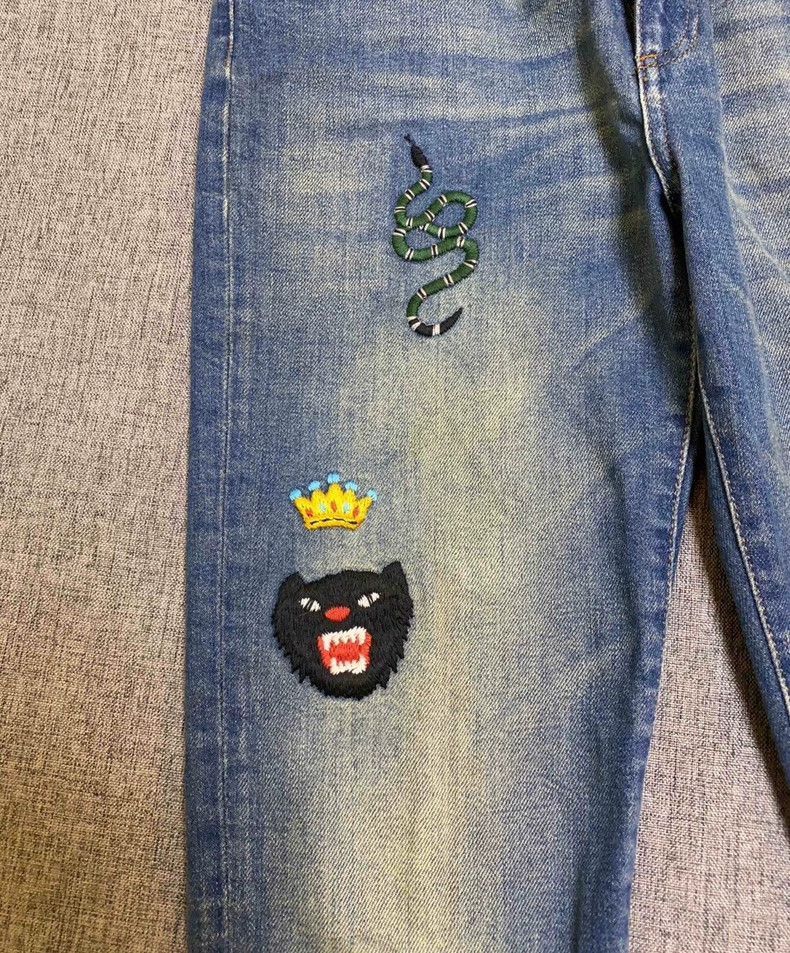 Gucci Embroidered MidRise Skinny Jeans for Women-2506 Size 35" - 5 Thumbnail