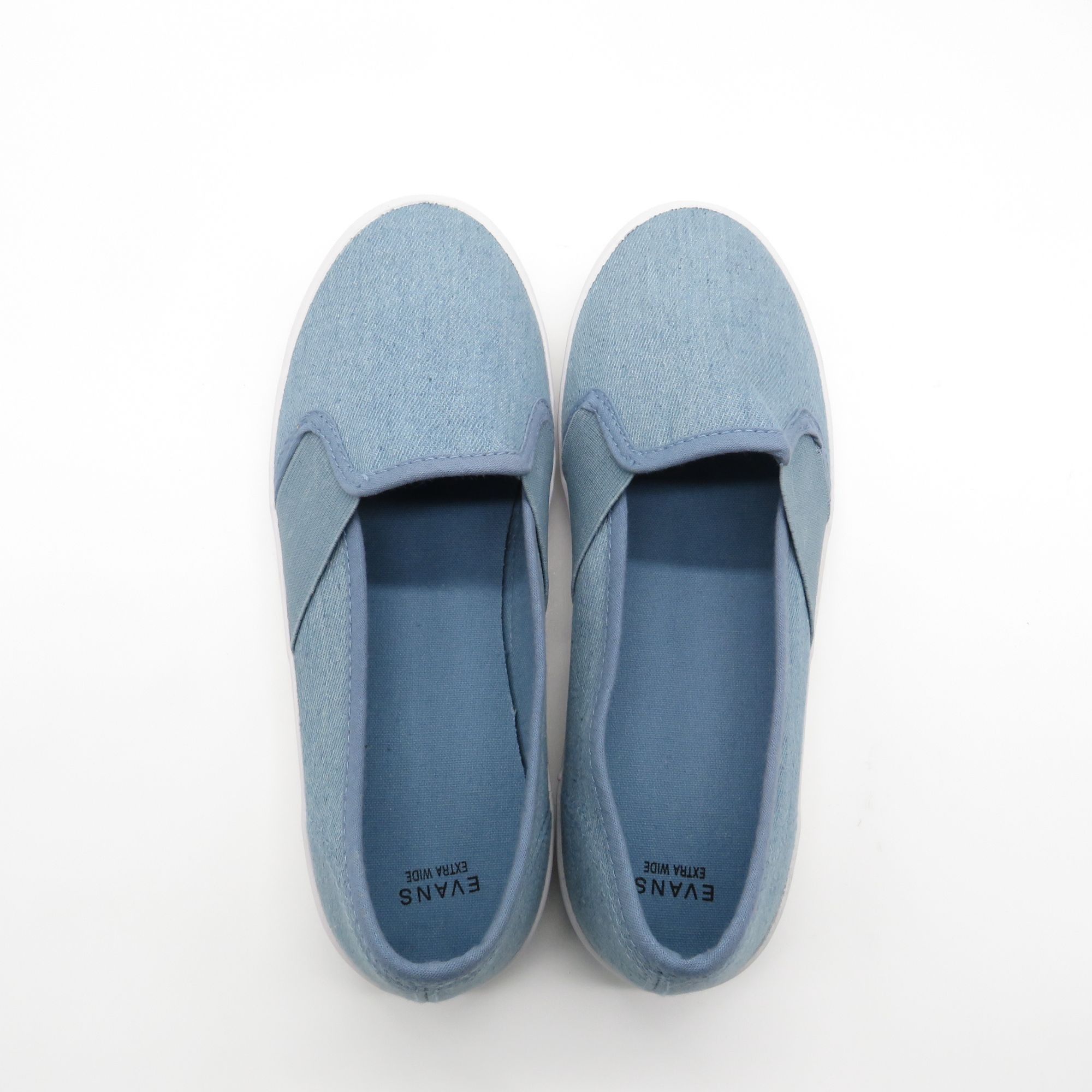 Other Evans Womens Slip-On Denim Sneakers Size 6EEE Blue Casual Sh Size US 6 / IT 36 - 6 Thumbnail