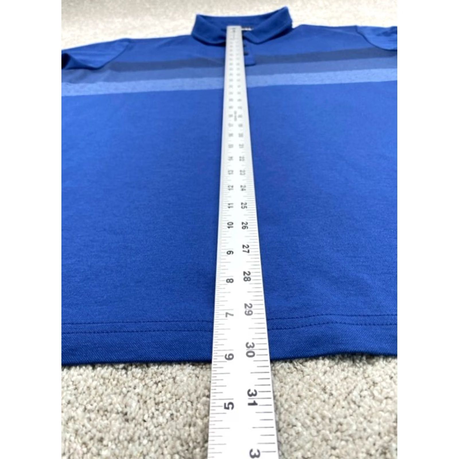 TravisMathew Travis Matthews Polo Shirt Men 2XL Blue Chest Stripe Golf Shirt Short Sleeve Cotton Polyester Knit Polo Men Size US XXL / EU 58 / 5 - 4 Thumbnail