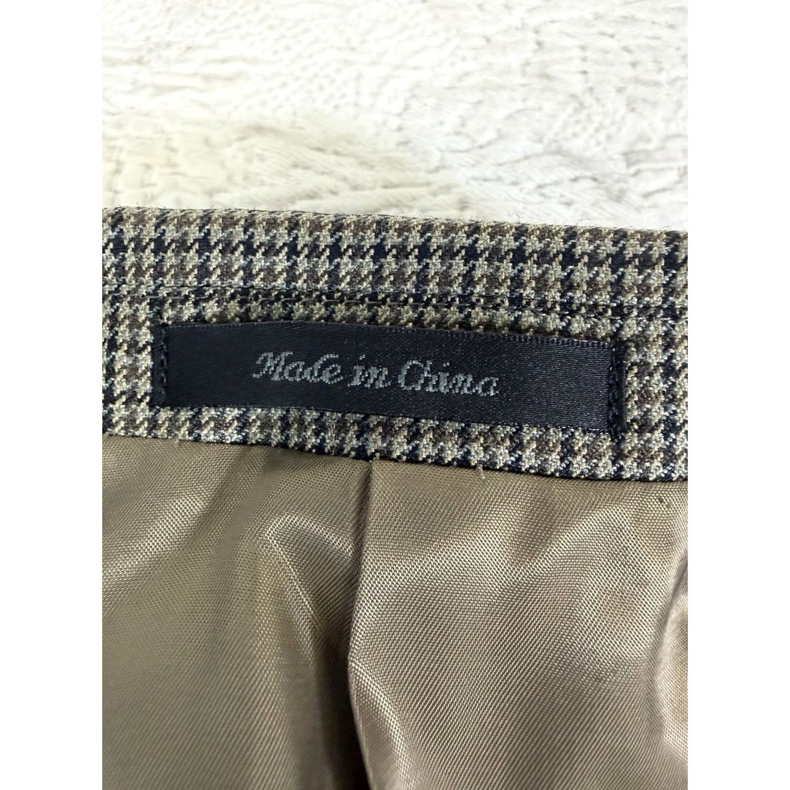 Ralph Lauren Lauren Ralph Lauren Mens 52R Silk Wool Blazer Brown Tan Houndstooth Sport Coat Size 52R - 7 Thumbnail