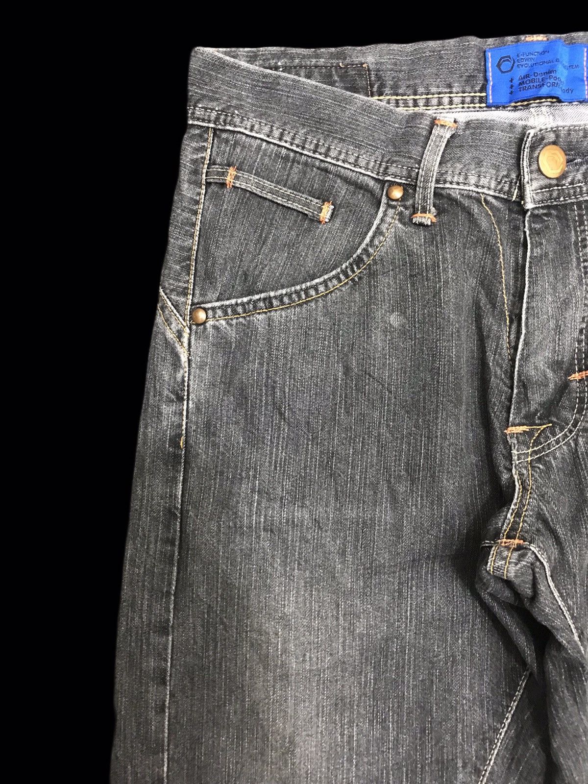 Edwin 💥BAGGY💥EDWIN FUNCTION WIDE BAGGY BLACK WASH AIR DENIM F383 Size US 32 / EU 48 - 5 Thumbnail