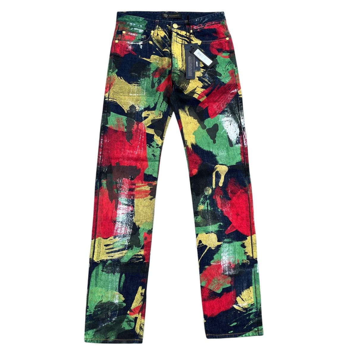 Versace VERSACE PAINTED DENIM JEANS Size US 30 / EU 46 - 1 Thumbnail