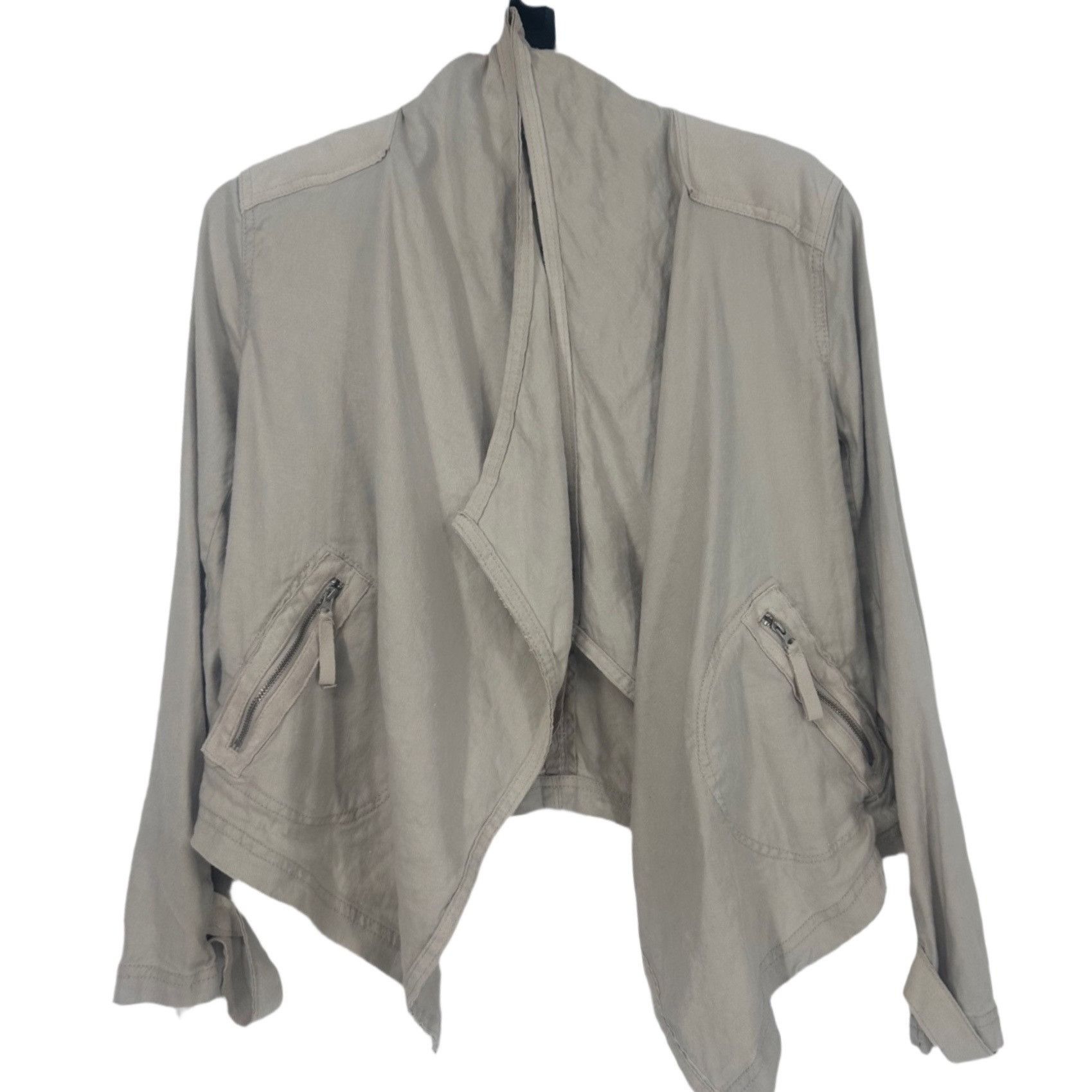 Anthropologie Anthropologie Draped Linen Utility Jacket - Gray - XS Size XS / US 0-2 / IT 36-38 - 2 Thumbnail