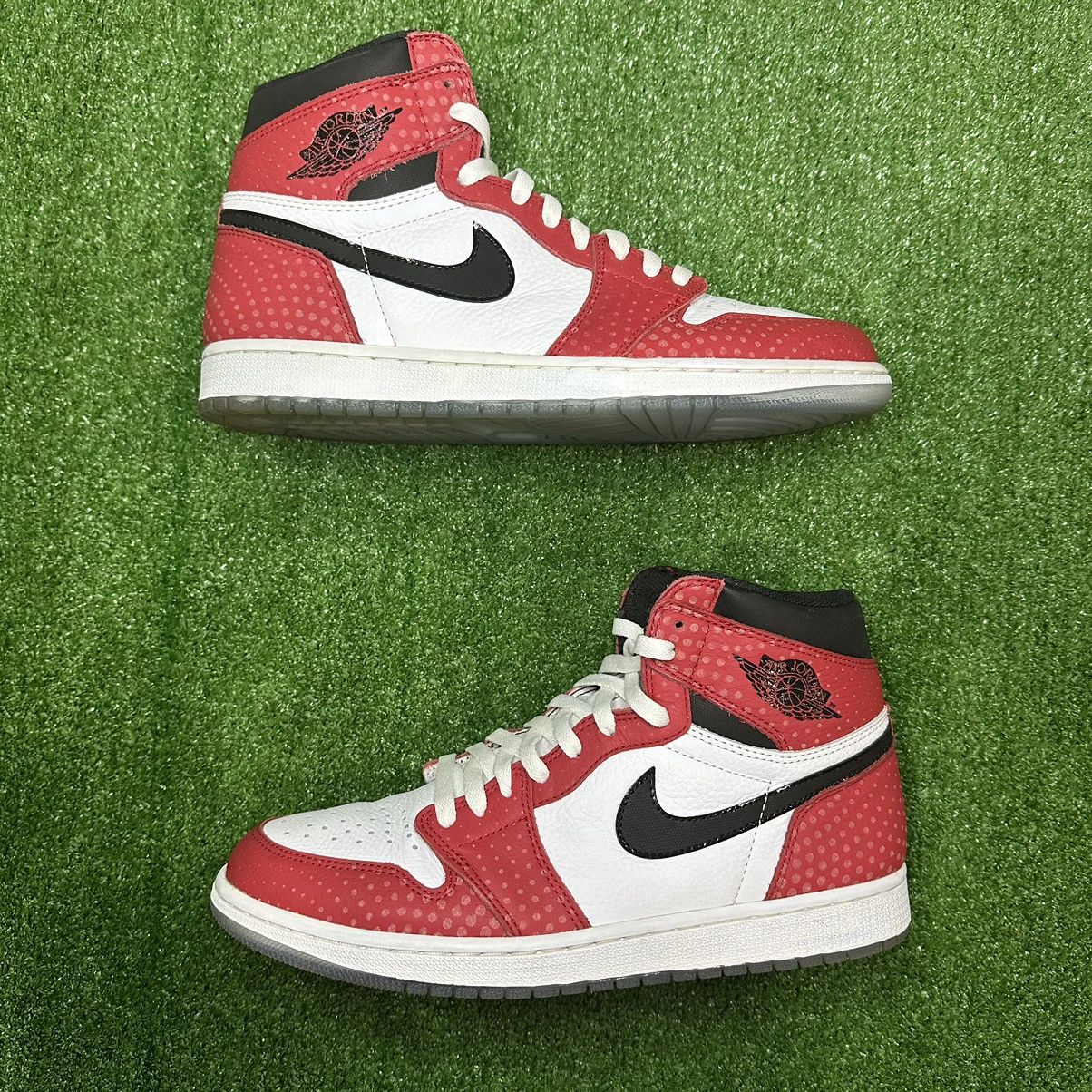 image of Jordan Brand 1 Origin Story Shoes in Red/White, Men's (Size 10.5)