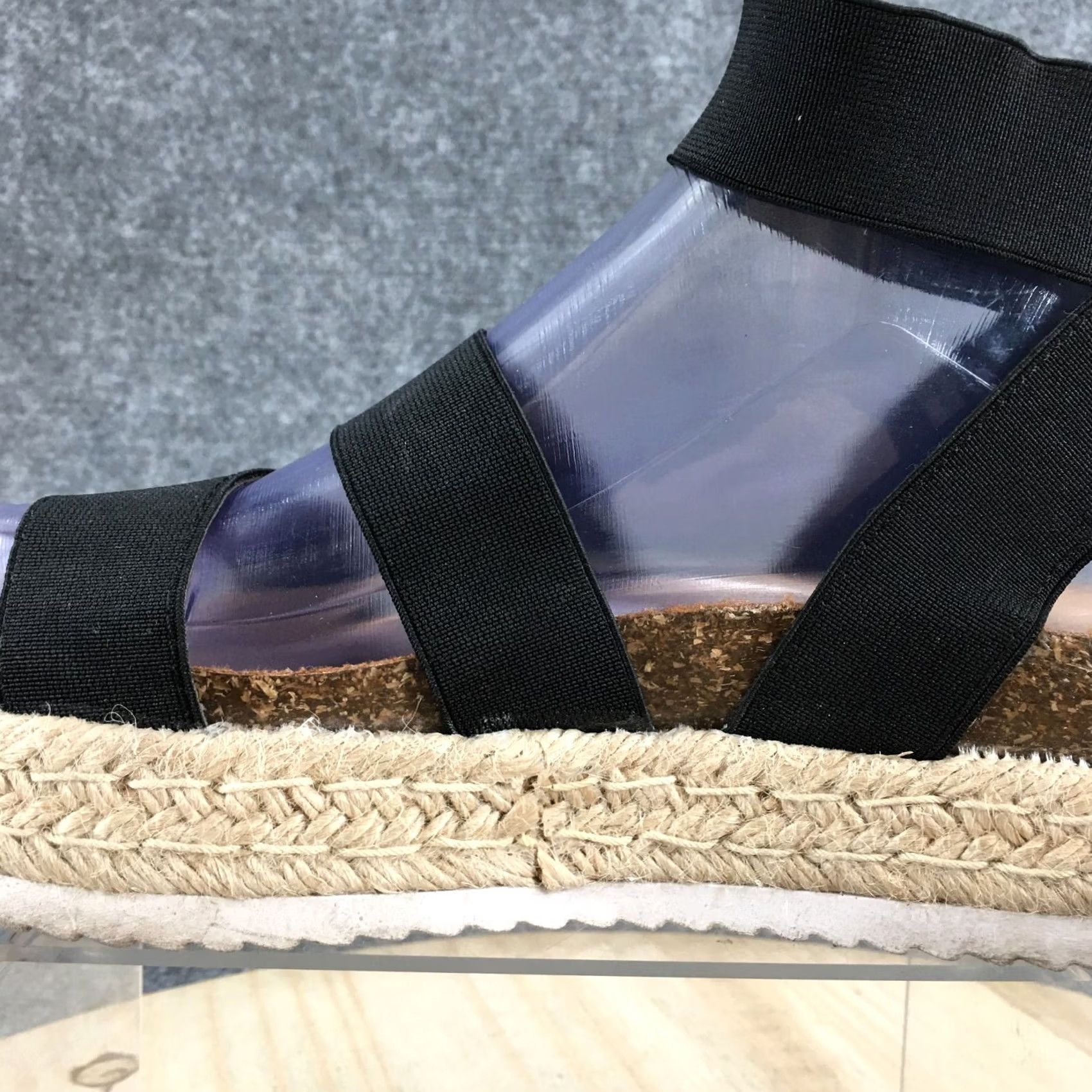 Vintage Rock And Candy Sandals Womens 7 Casual Ankle Strap Platform Espadrille Black Size US 7 / IT 37 - 3 Thumbnail