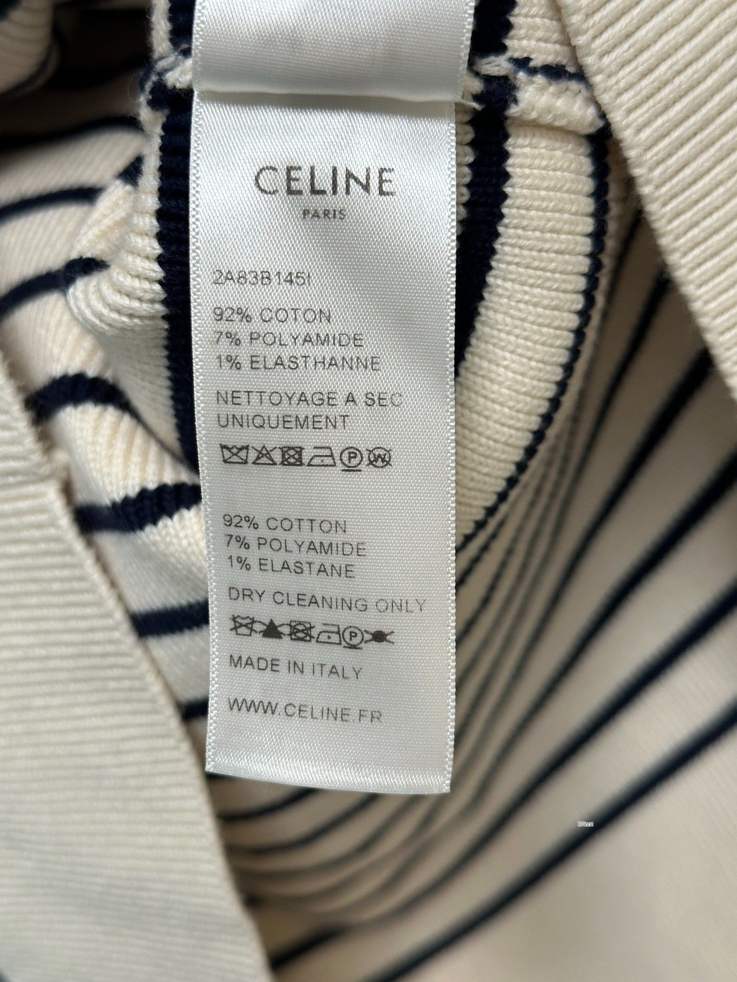 Celine Celine Black White Striped Navy Collar Knit Size US S / EU 44-46 / 1 - 5 Thumbnail
