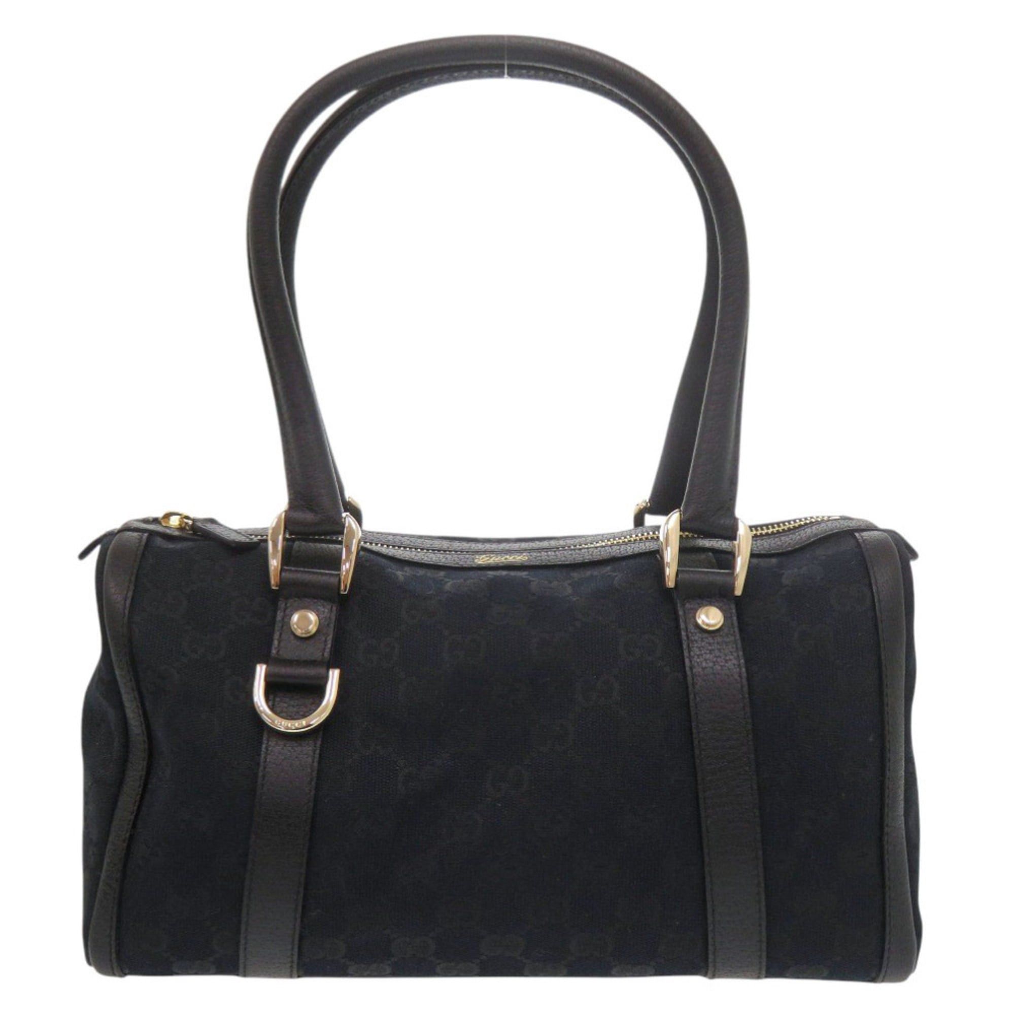 Gucci Excellent condition Gucci Mini Boston bag 130942 GG canvas and leather black handbag 0550GUCCI Size ONE SIZE - 1 Thumbnail