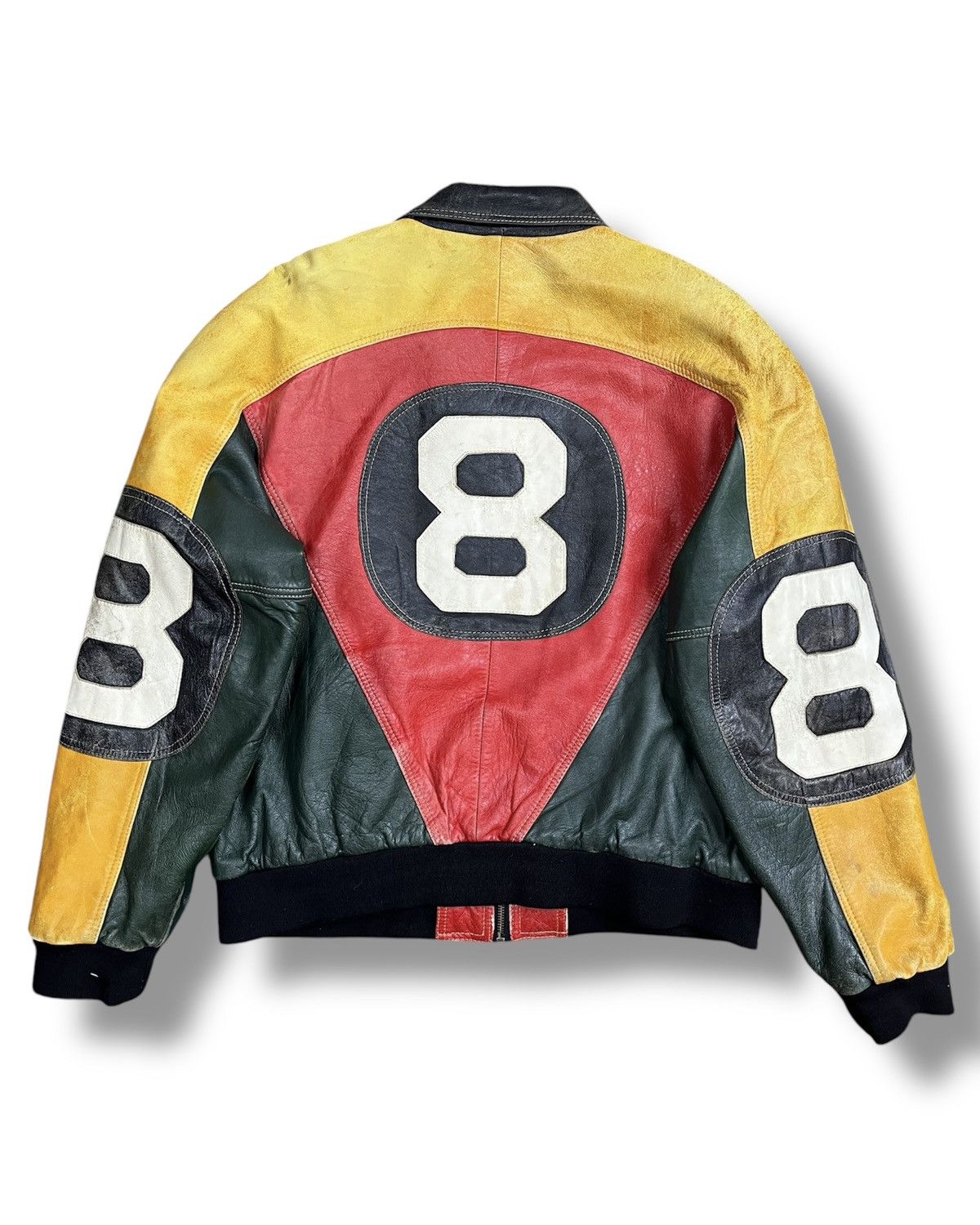 Genuine Leather × Vintage Vintage 8 Ball 🎱 Ong Ovine Leather Bomber Jacket Size US L / EU 52-54 / 3 - 2 Thumbnail