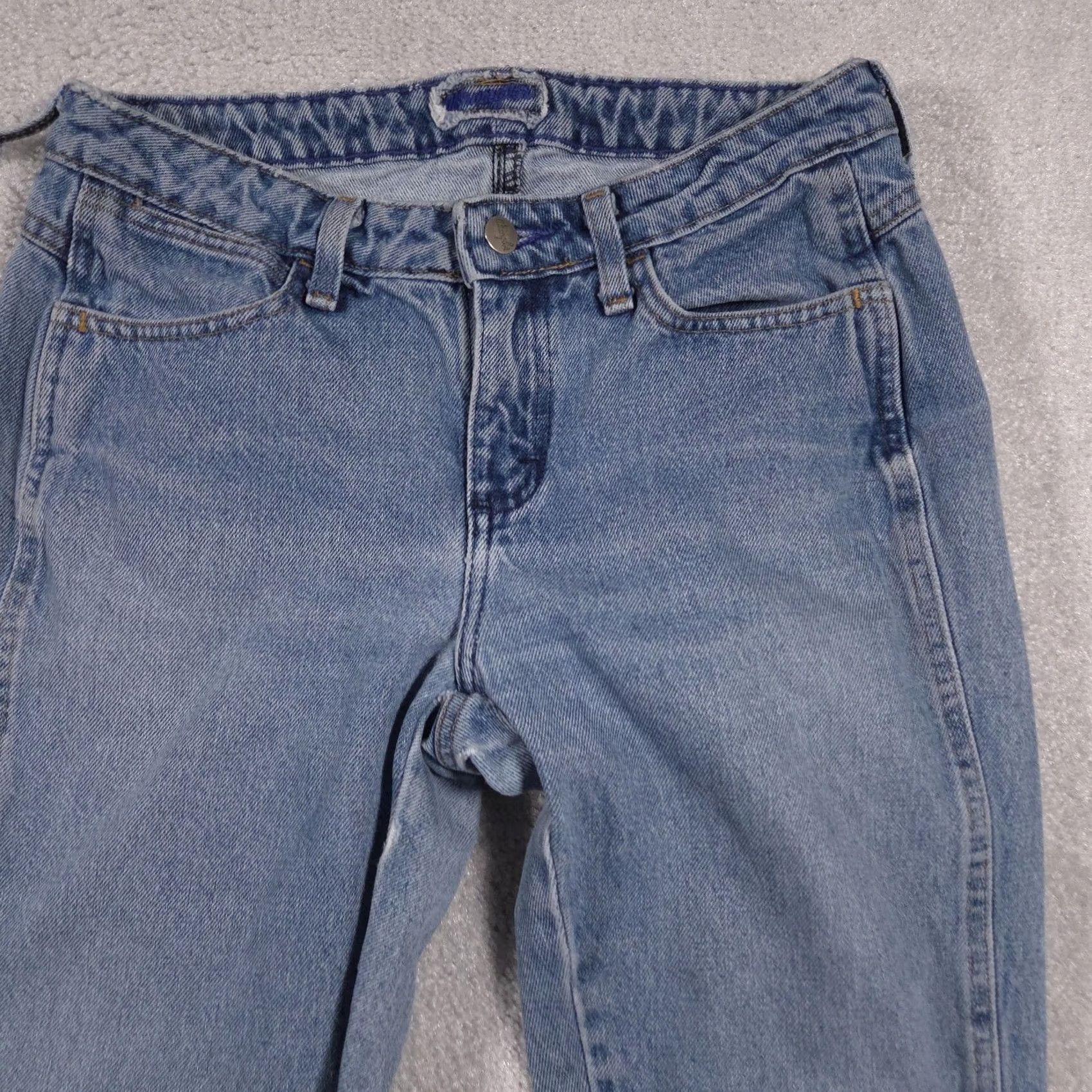 Wrangler Wrangler Jeans Womens 5 Pocket Denim Straight Leg Zip Fly Adjustable Waist Blue 28in Inseam 27in 100% Cotton Regular Womens Size 6 Size 28" / US 6 / IT 42 - 4 Thumbnail