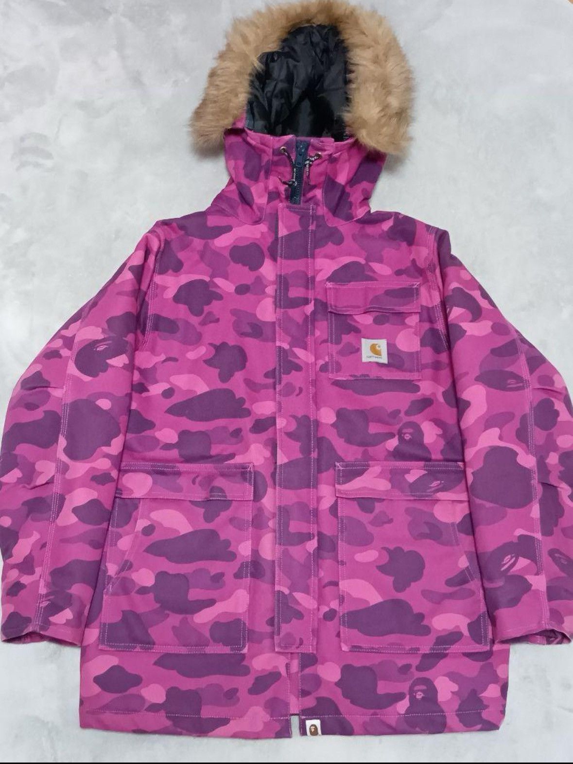 image of Bape x Carhartt N-3B Jacket in Purple, Men's (Size Small)