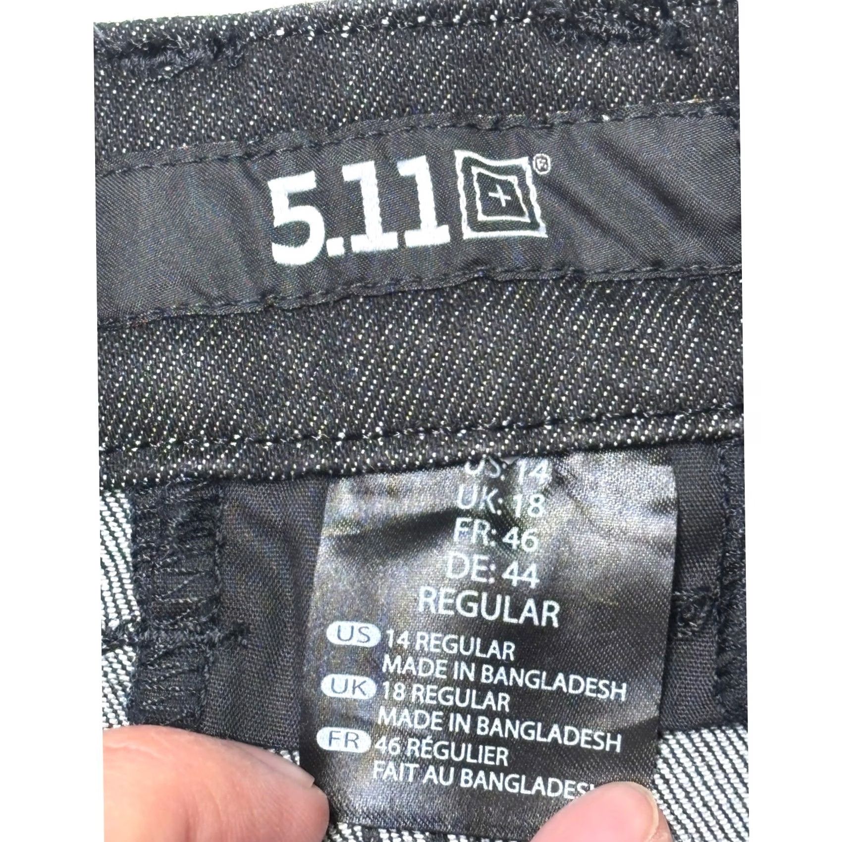 Vintage NWT 5.11 Tactical Britta Skinny Denim Jeans Washed Black Womens 14R W31 L30 Size 36" / US 14 / IT 50 - 4 Thumbnail