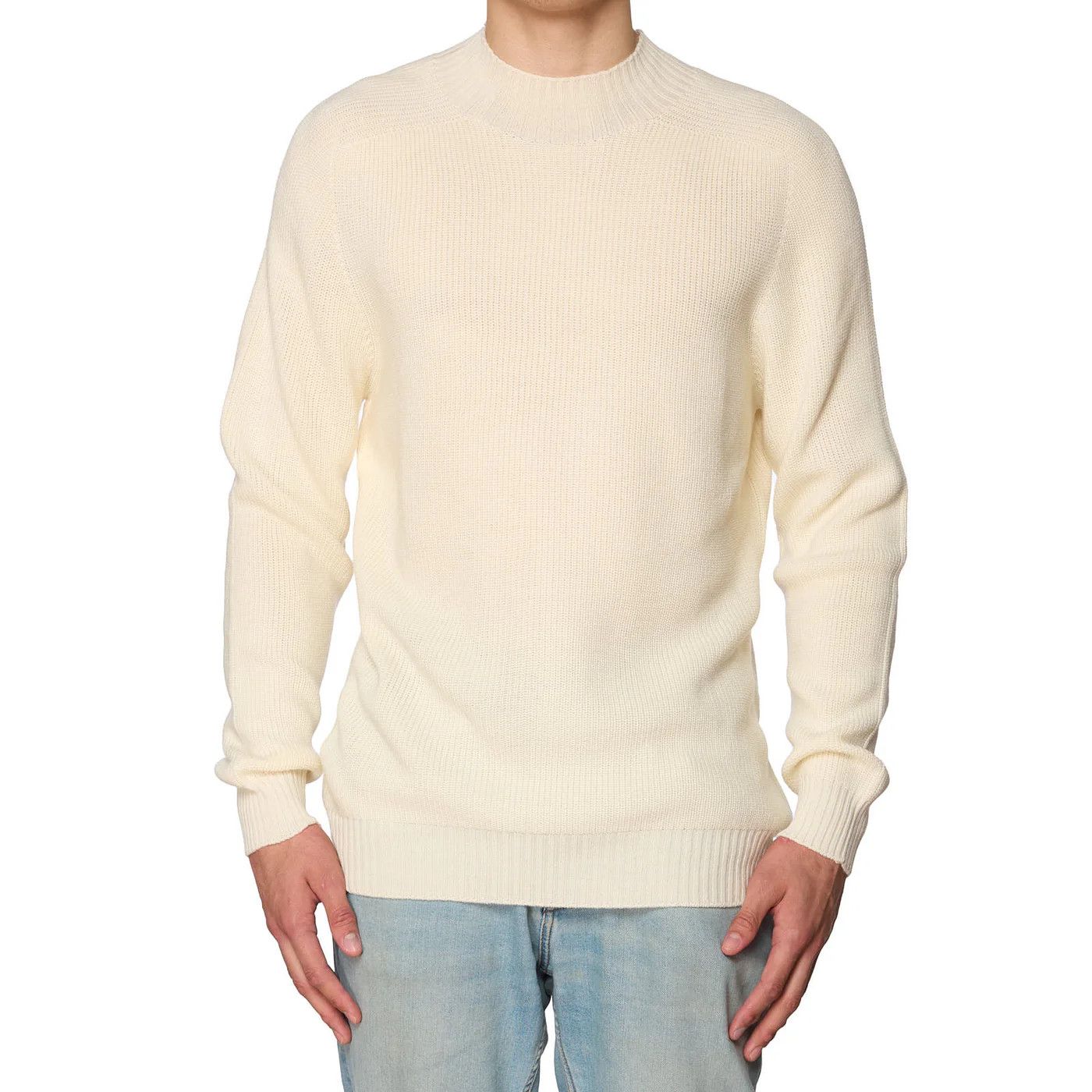 Gran Sasso GRAN SASSO for VANNUCCI Cream Virgin Wool Knit Sweater Size US XL / EU 56 / 4 - 1 Thumbnail