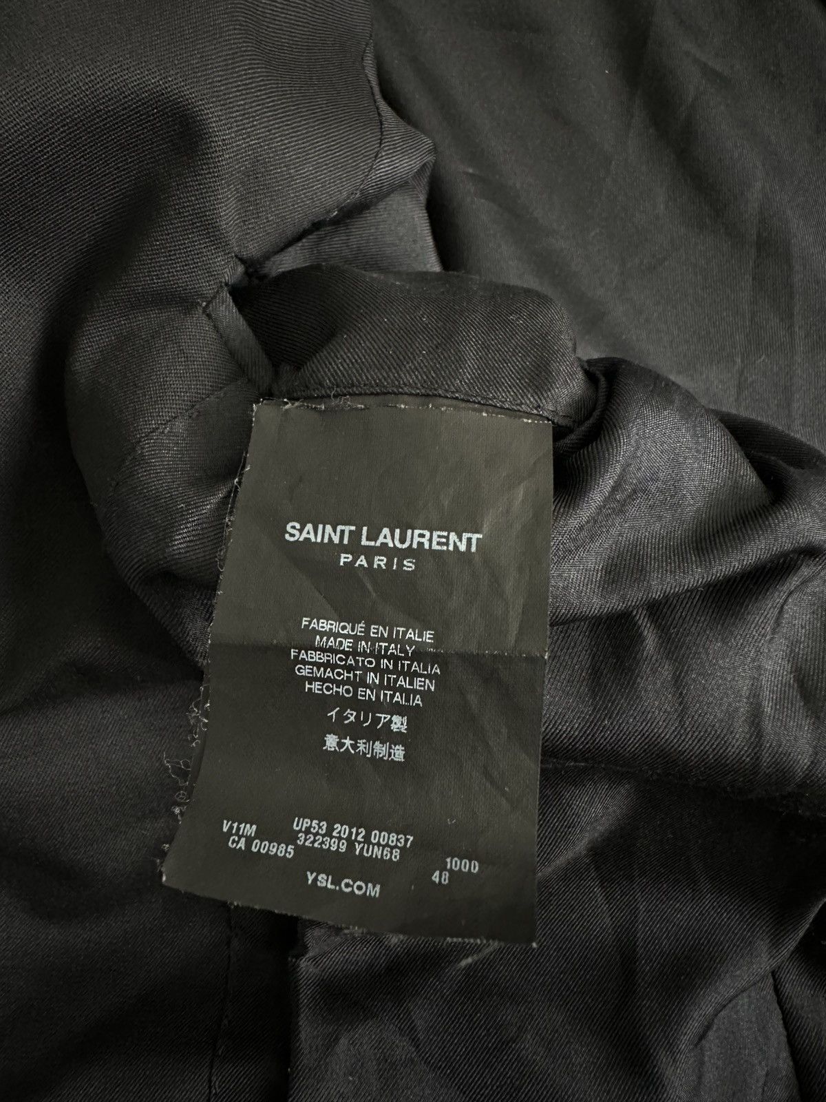 Saint Laurent Paris Saint Laurent - Hedi Slimane 2012 - Wool Three Button Blazer Size 48S - 12 Thumbnail
