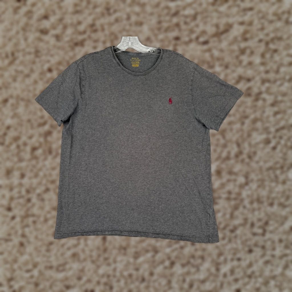 Ralph Lauren Polo Ralph Lauren Shirt Gray Cotton Crew Neck Short Sleeve Adult Large Slim Fit Outdoor Mens Size US L / EU 52-54 / 3 - 1 Thumbnail